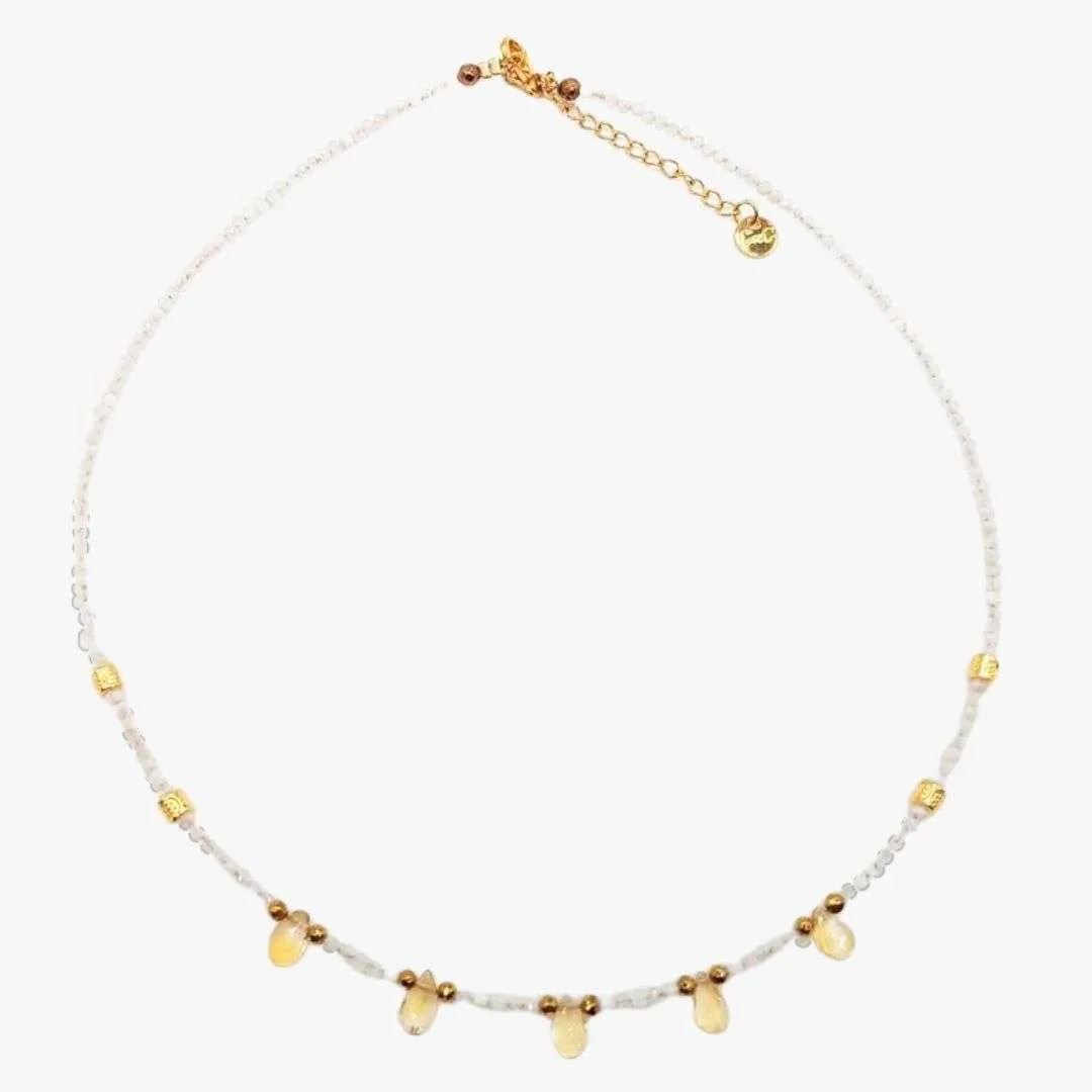 Collier citrine Blanc DAYA