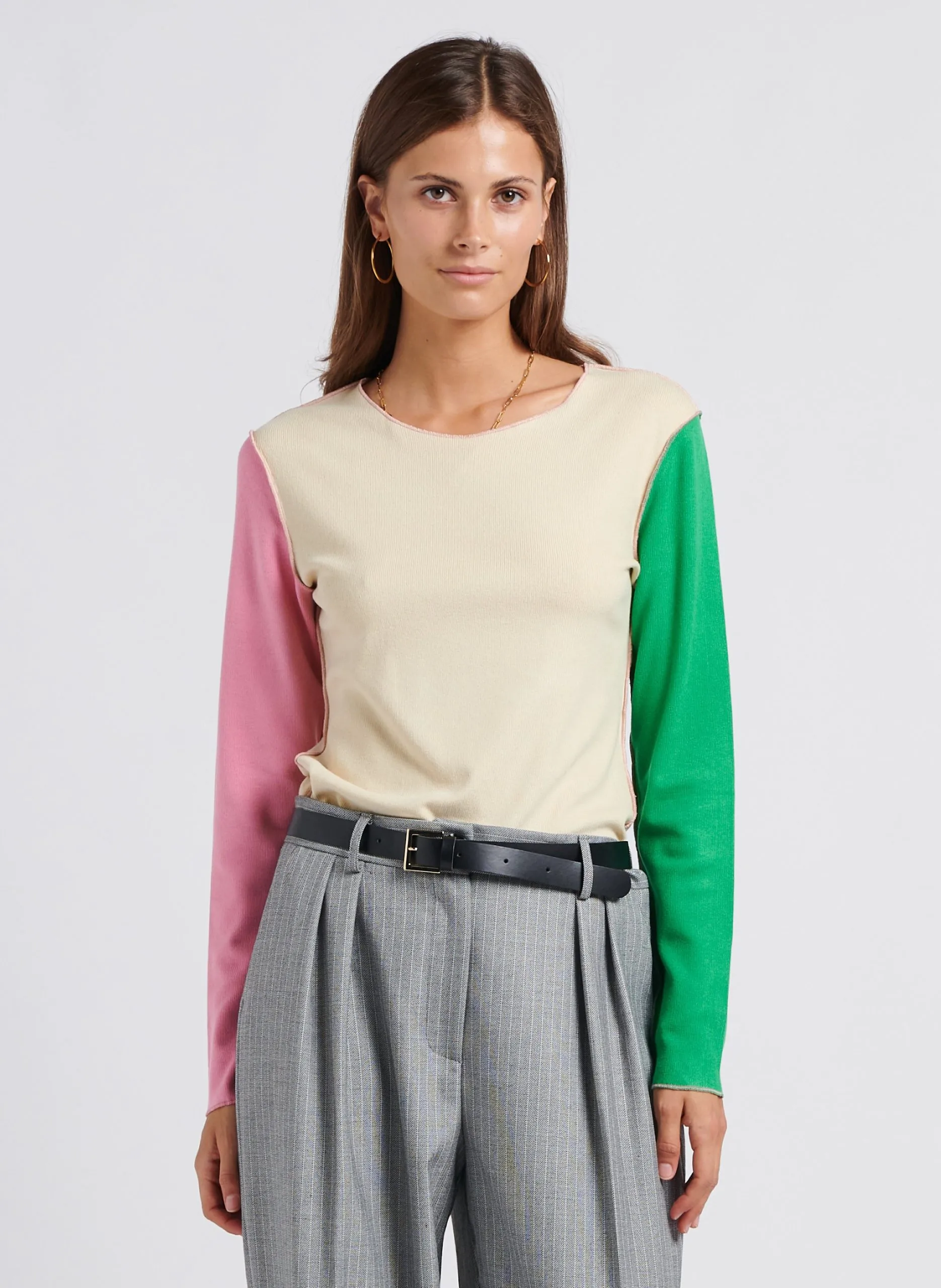 Pull droit à col rond Multicolore ZOE