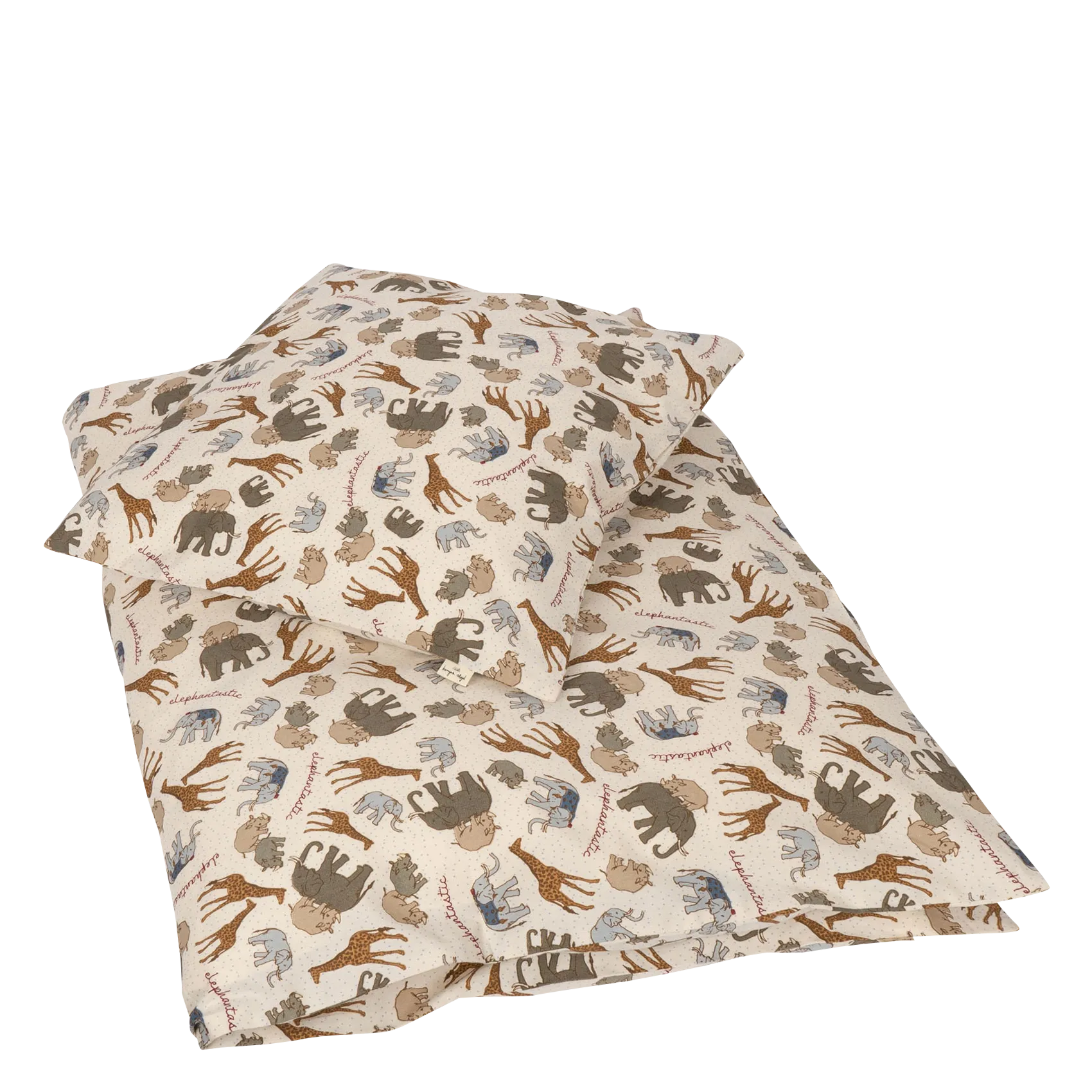 Parure de lit imprimée en coton bio Gris