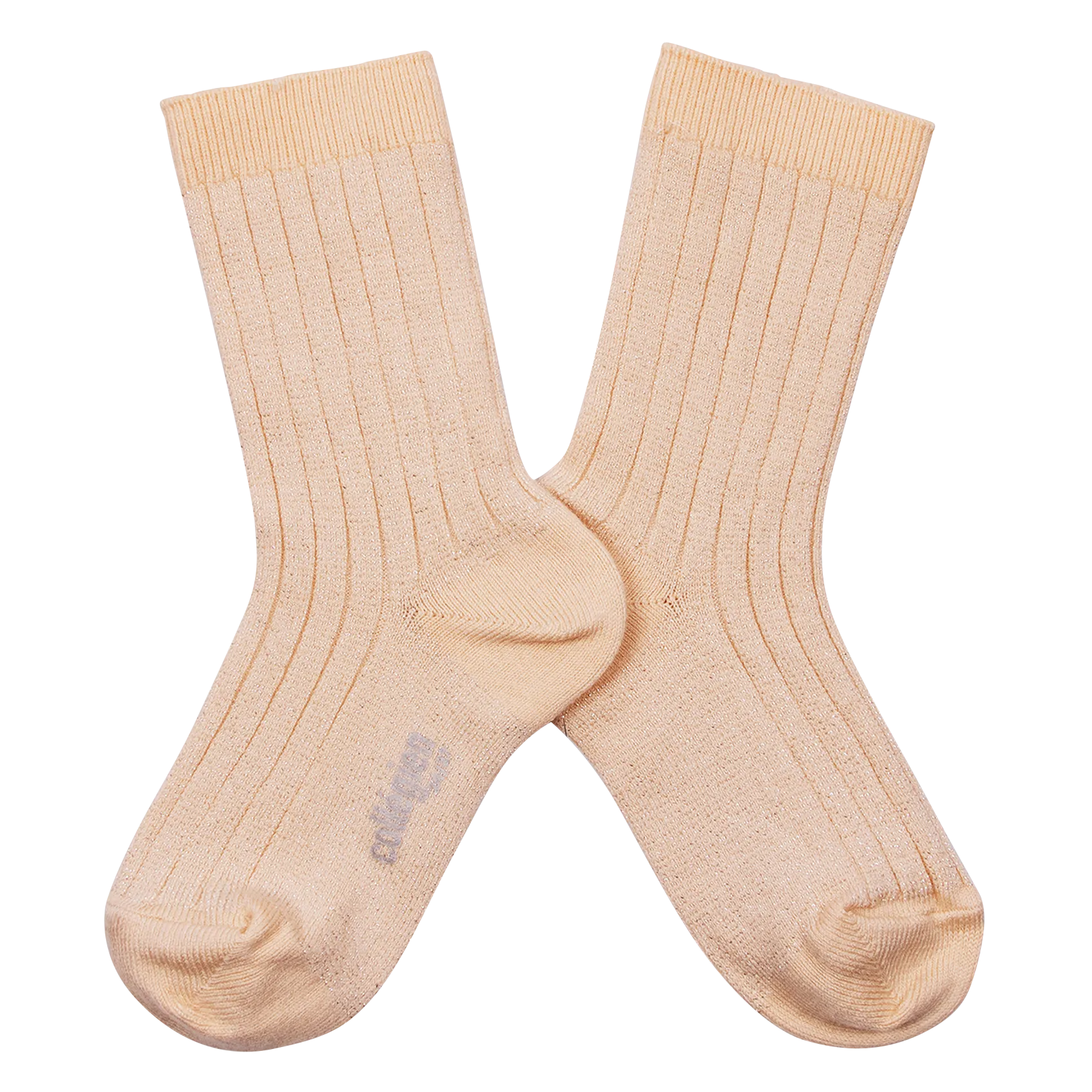 Chaussettes côtelées lurex en coton mélangé Rose VICTOIRE