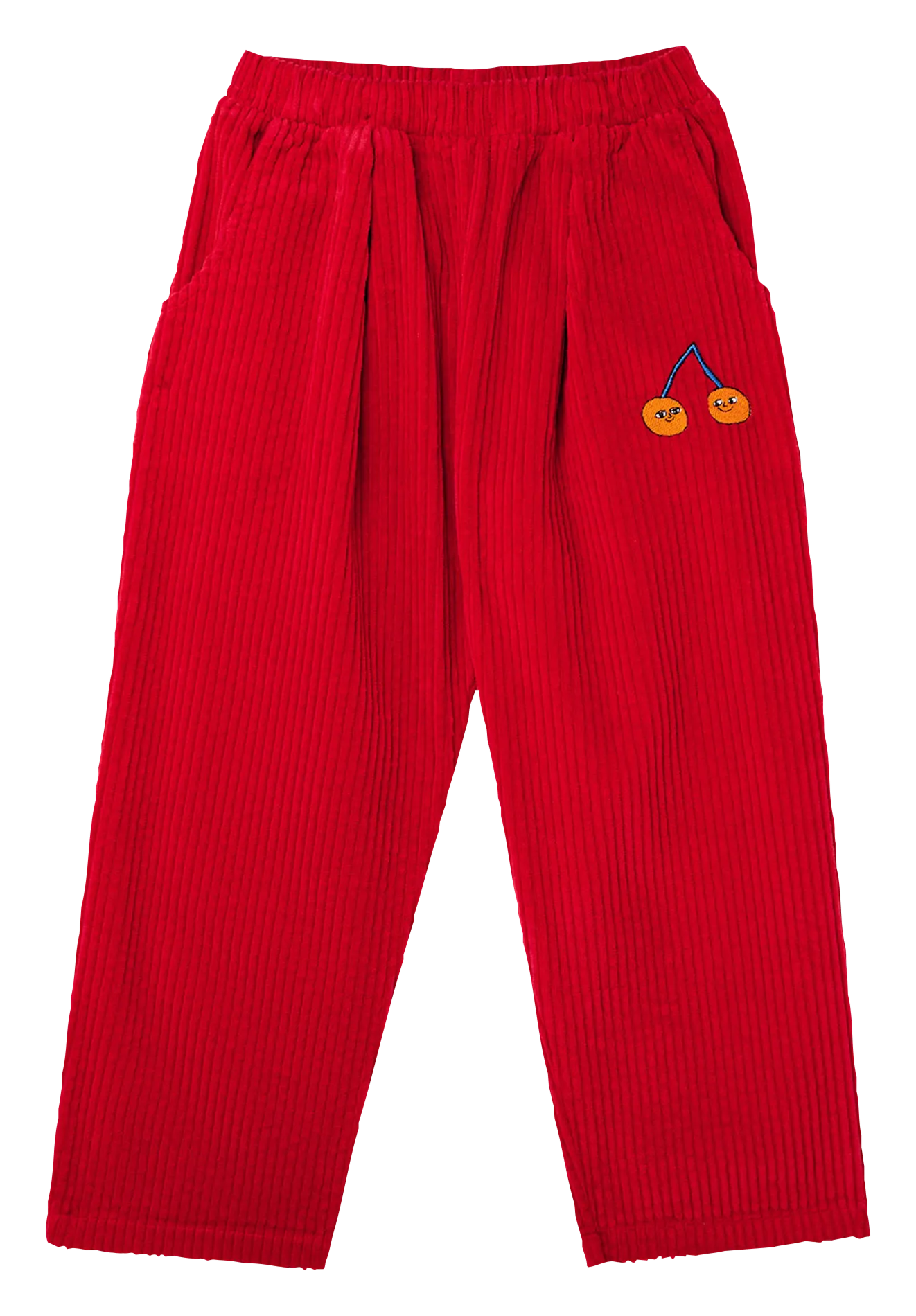 Pantalon droit en coton Rouge