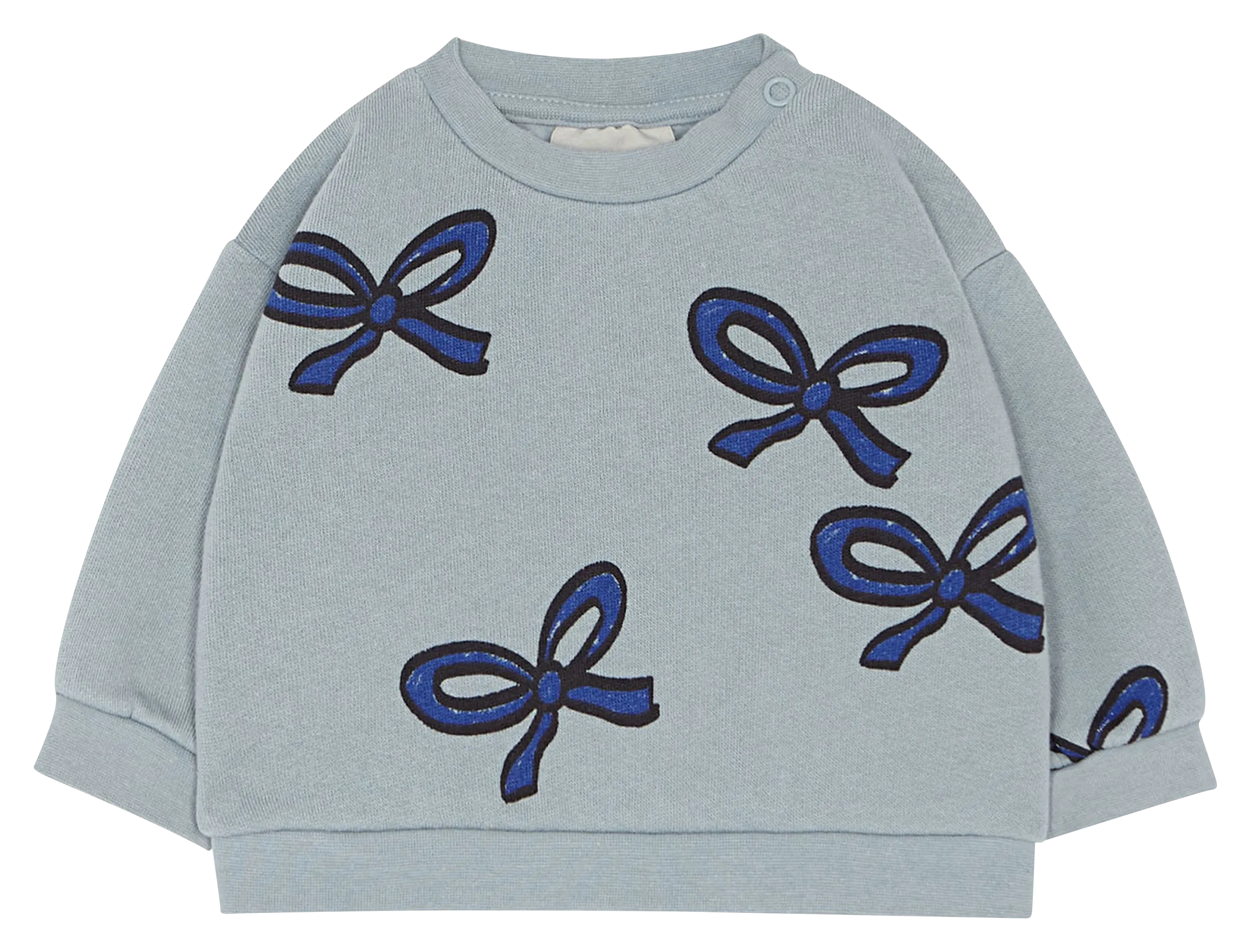 Sweat col rond imprimé en coton Bleu