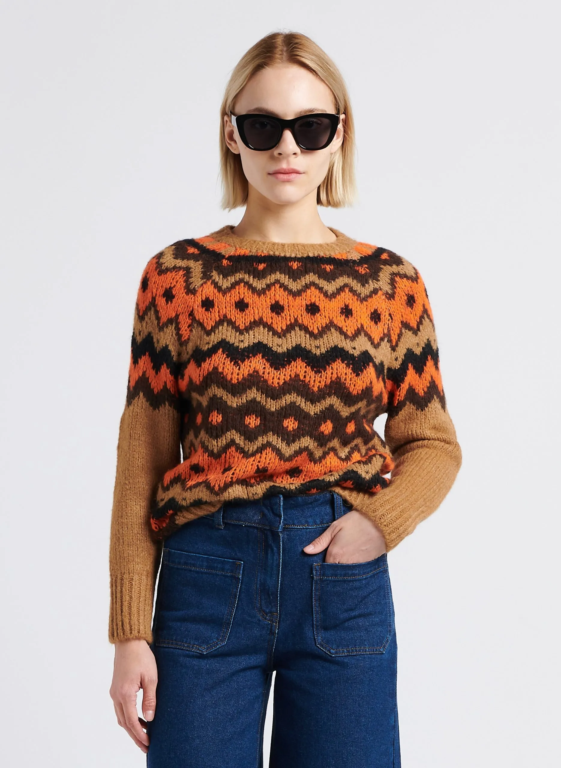 Pull encolure ronde droit Orange BARILOCHE
