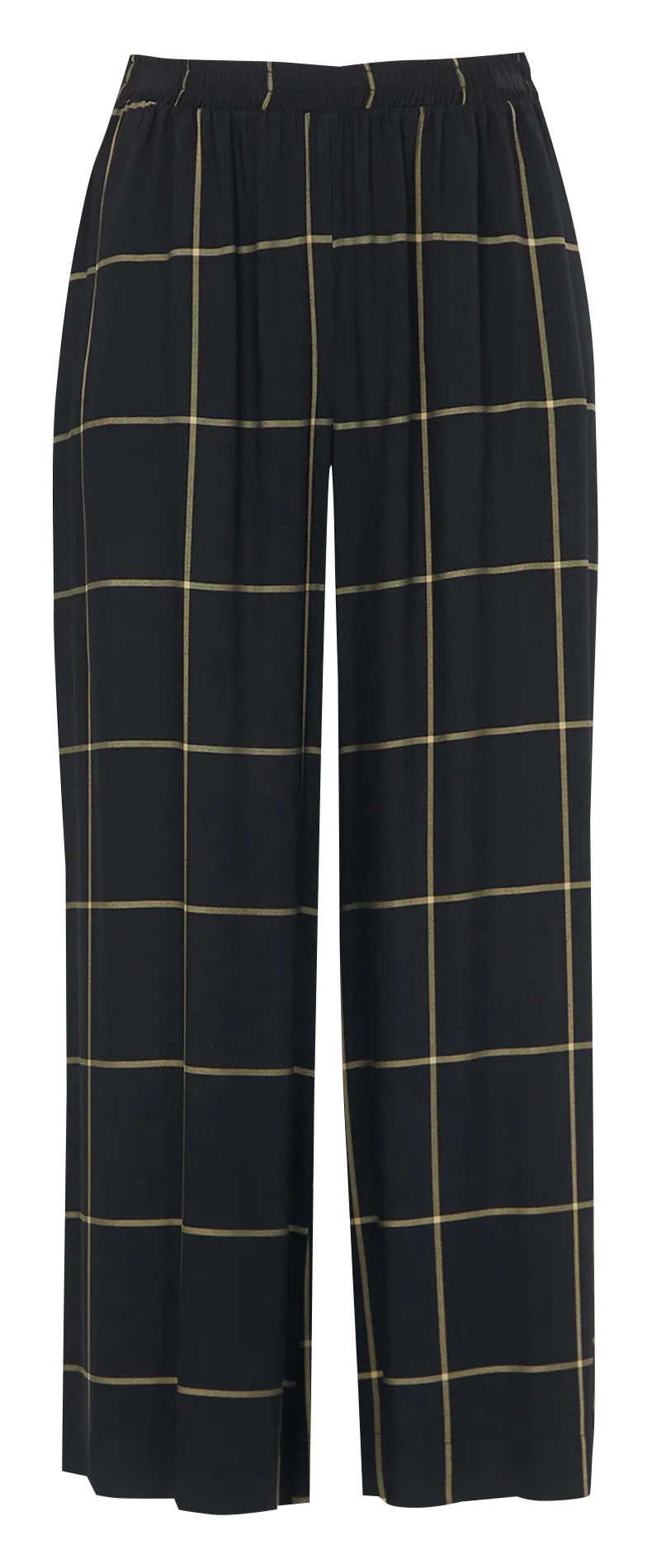 Pantalon droit à carreaux Marron