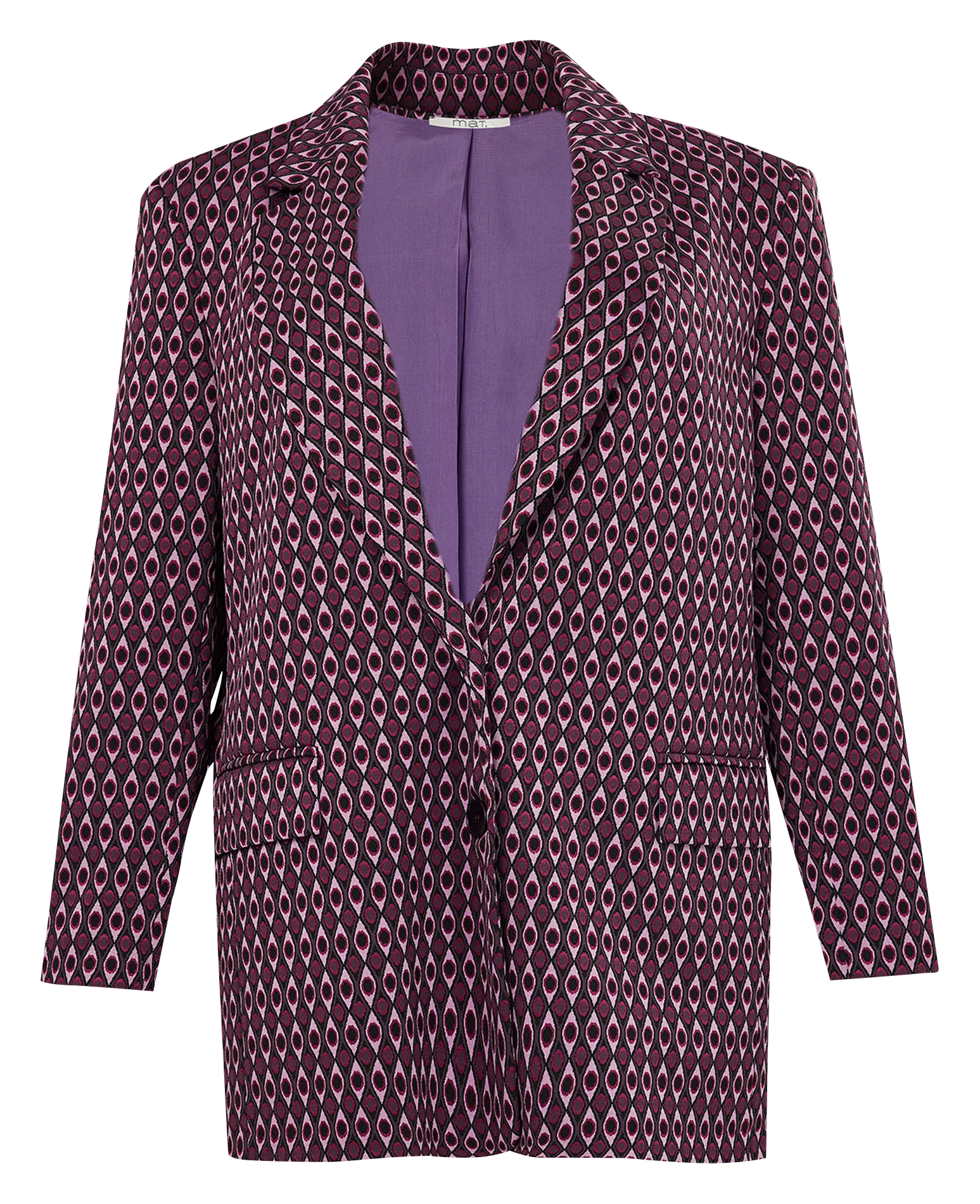 Blazer droit imprimé Rouge