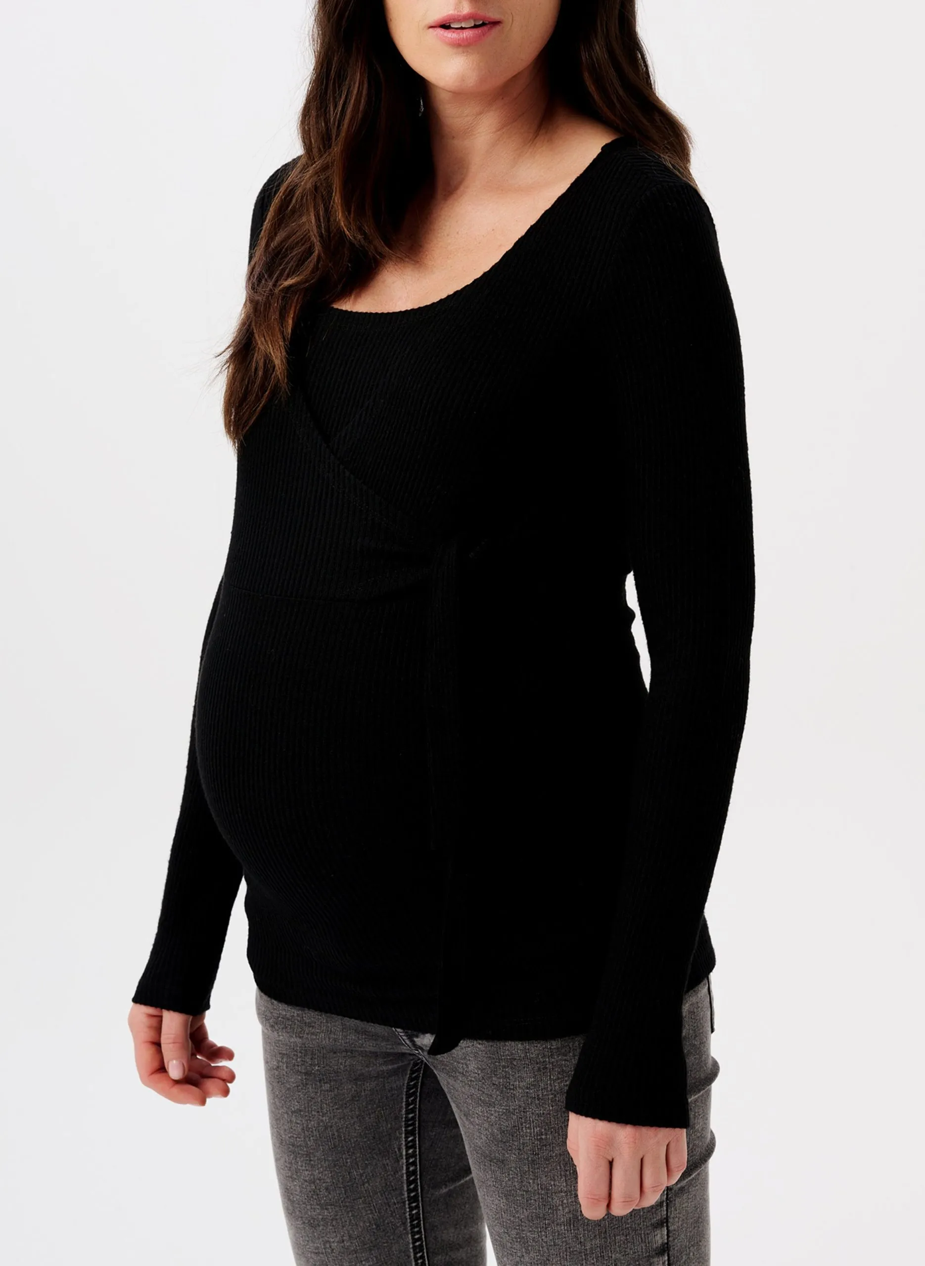 Top croisé d'allaitement Noir ELIN