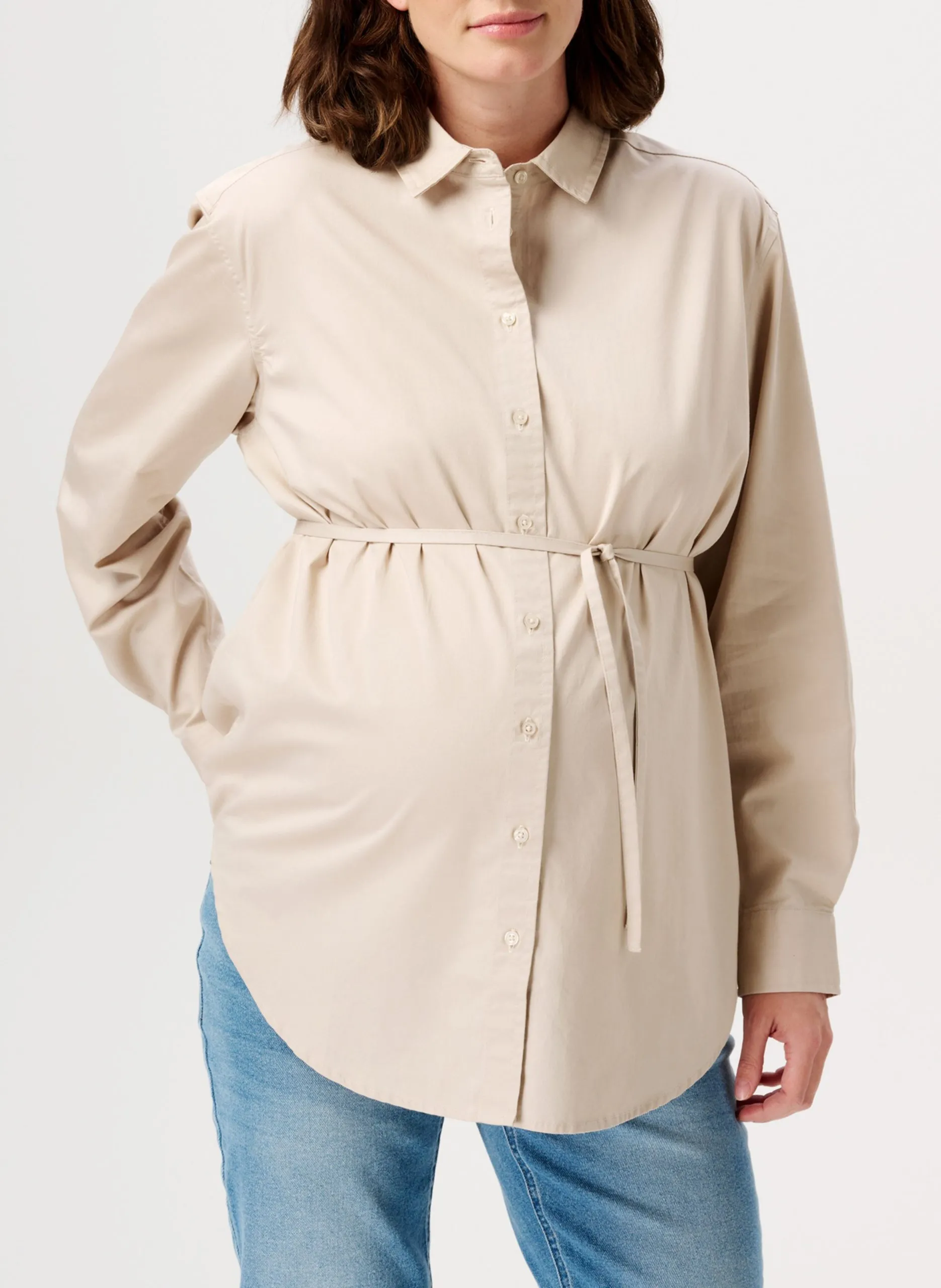 Chemisier col classique en coton Beige ARLES