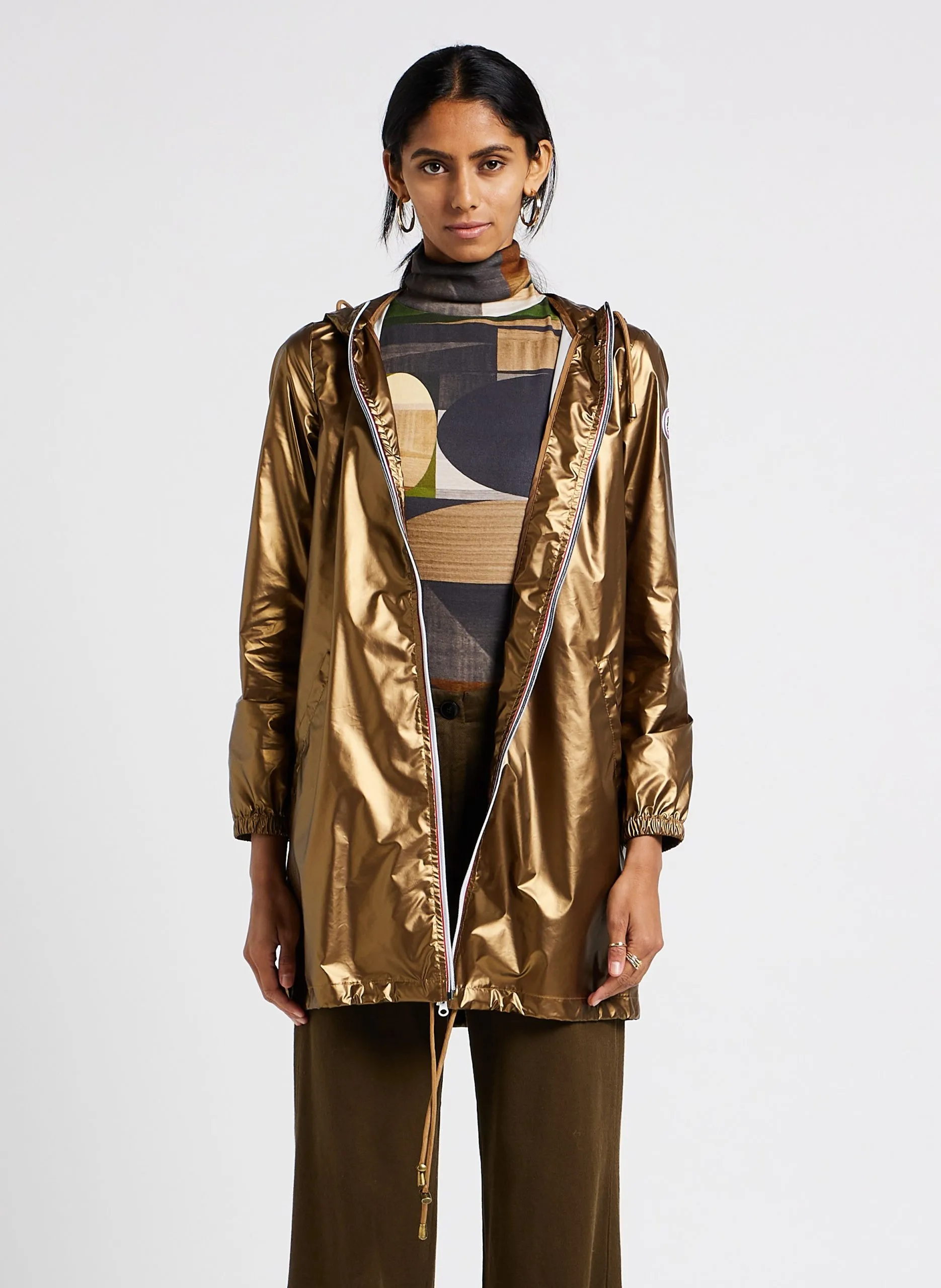 Coupe-vent col montant métallisé Marron RAINY