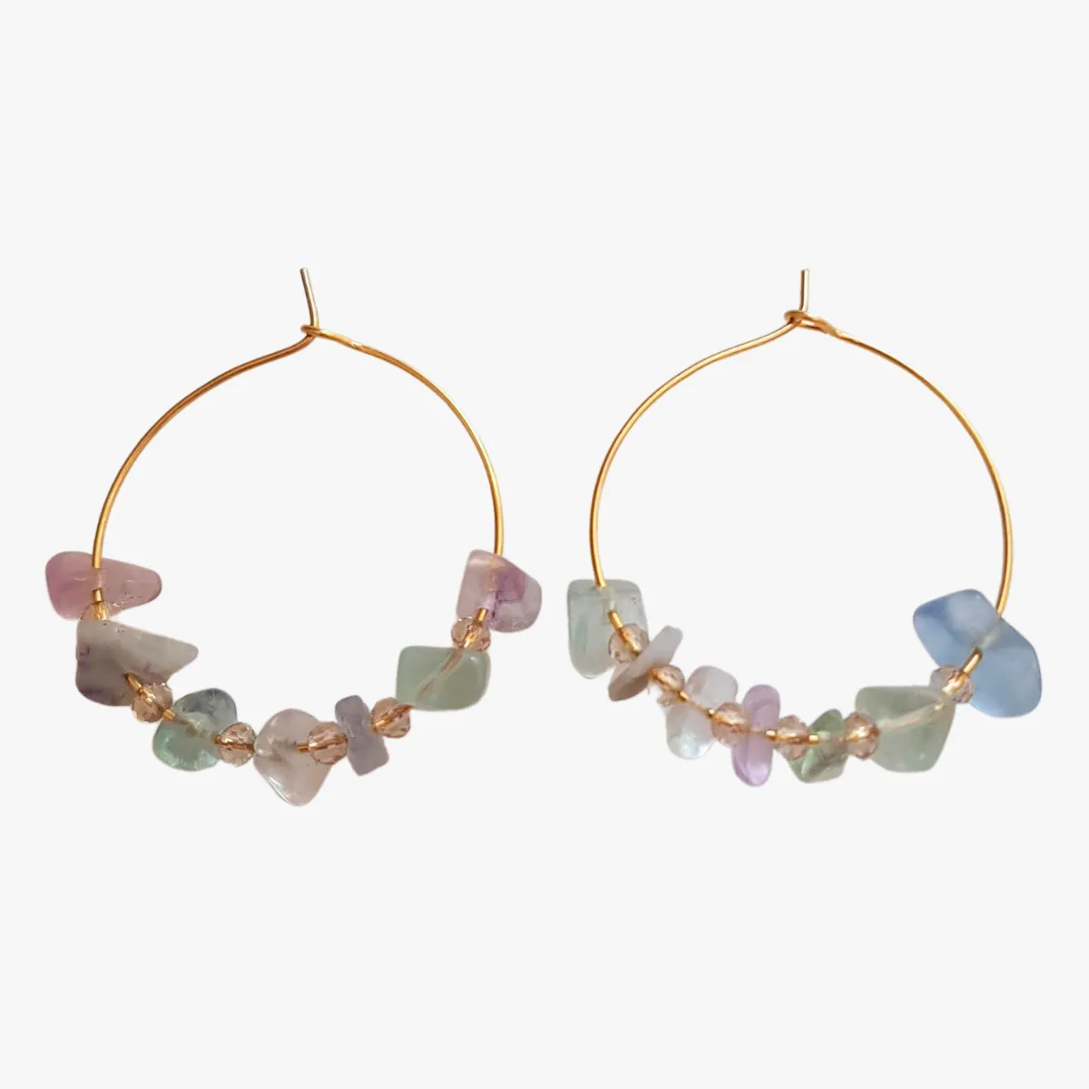 Boucles d'oreilles fluorite Bleu