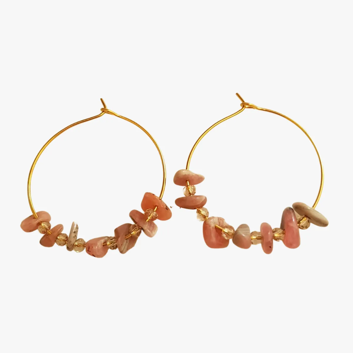 Boucles d'oreilles rhodochrosite Bleu PRISCA