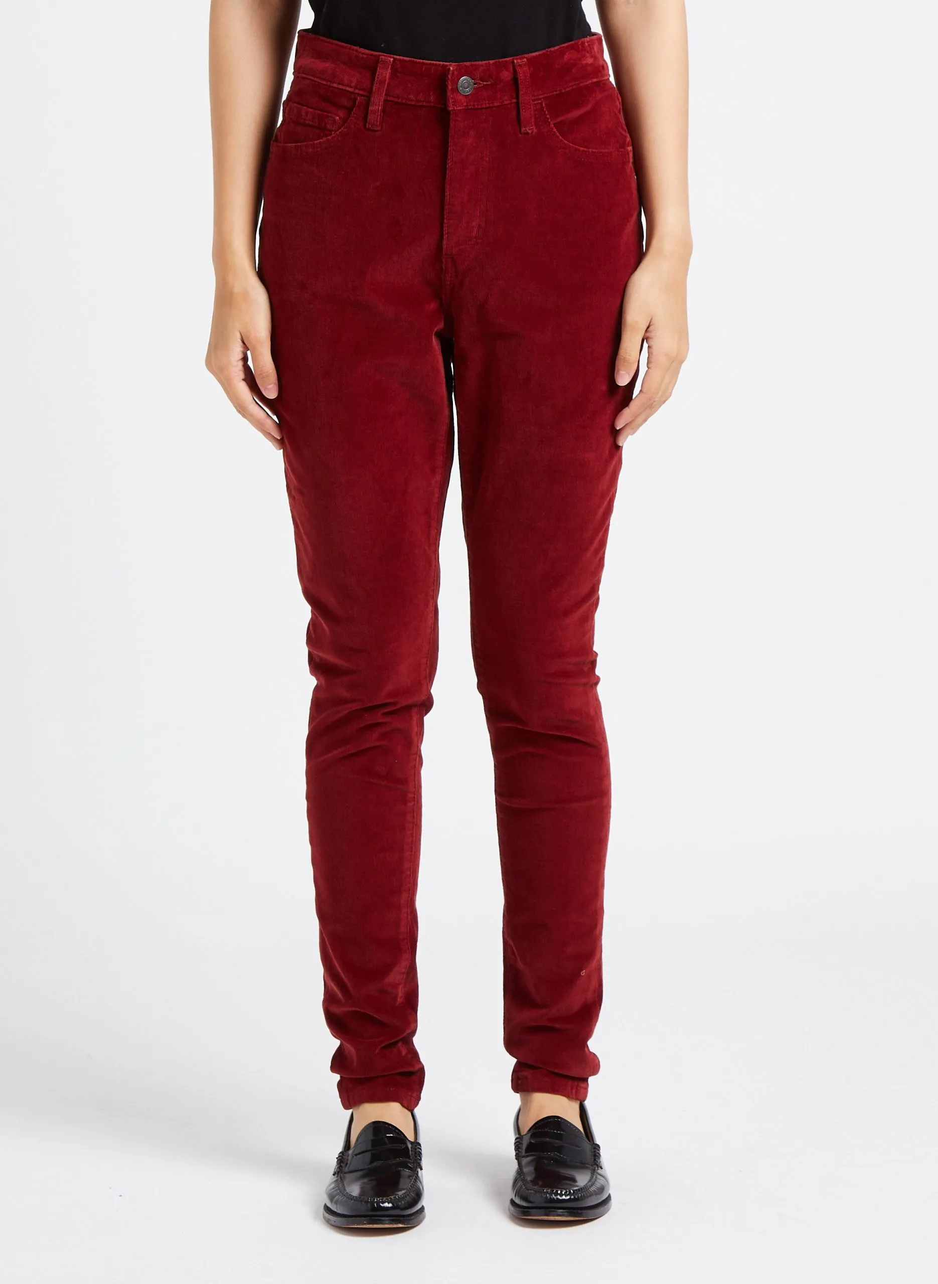 Pantalon skinny en velours côtelé Rouge 721 HIGH RISE SKINNY