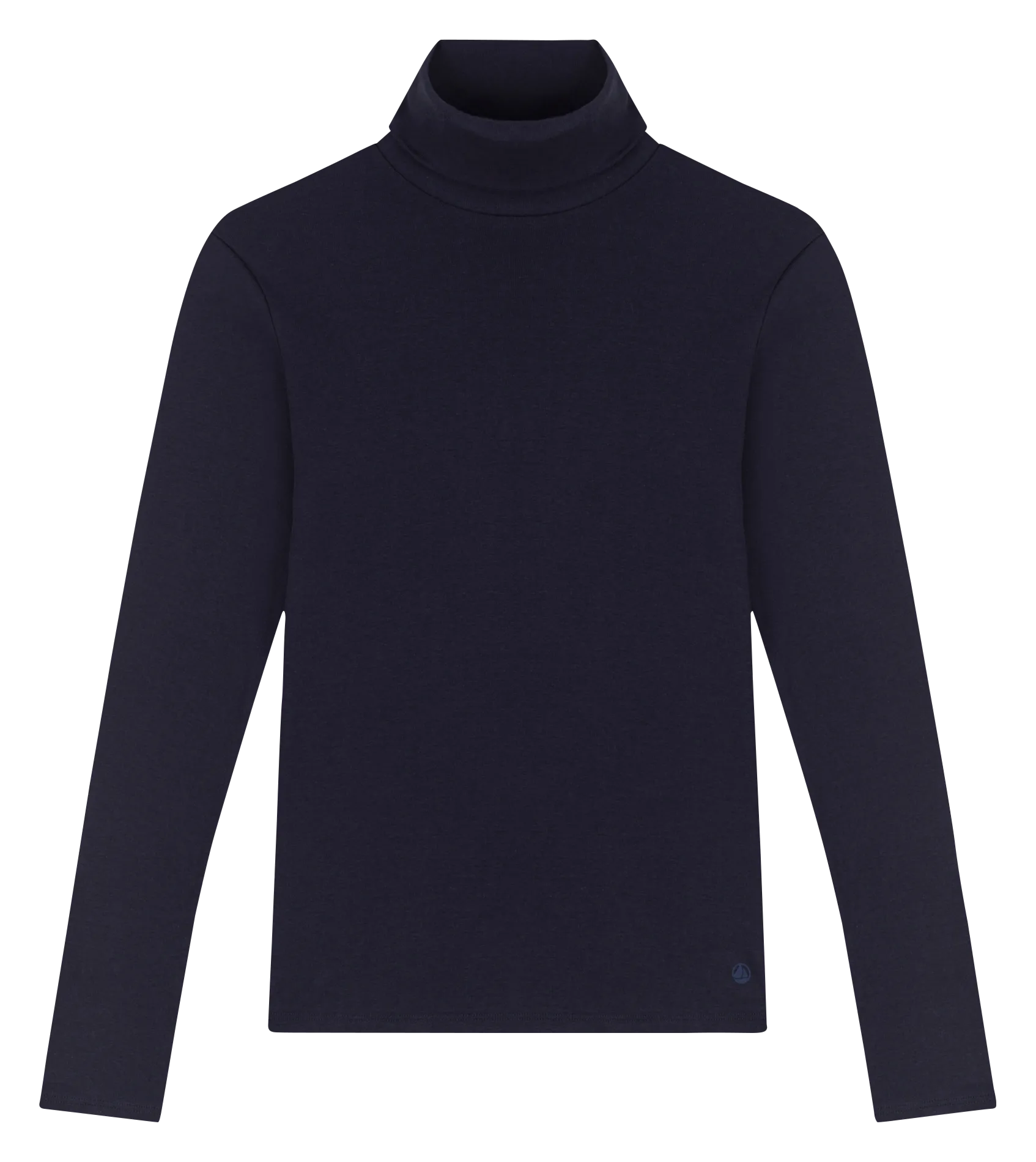 Tee-shirt col roulé en coton Bleu