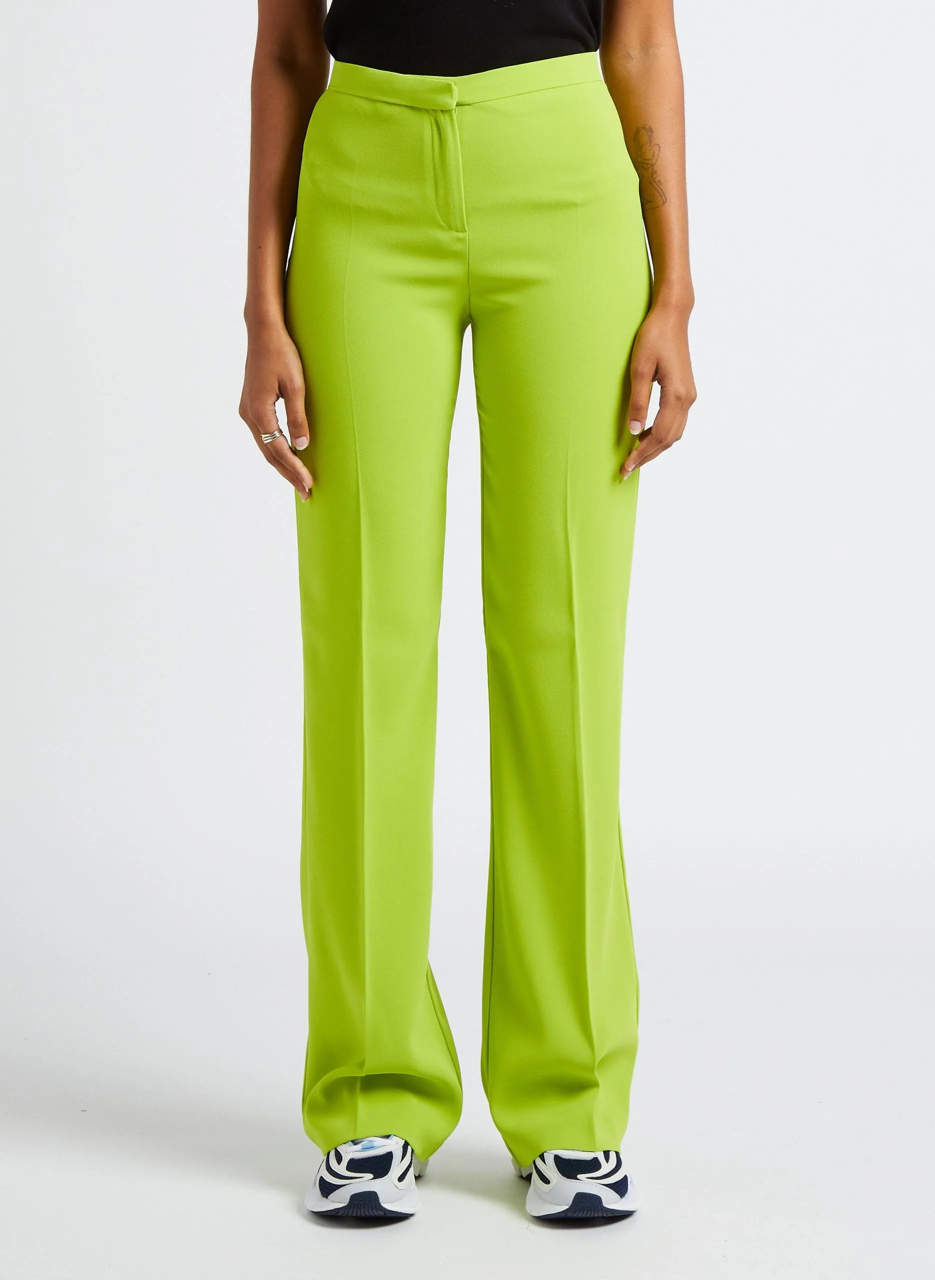 Pantalon flare taille haute Jaune HULKA