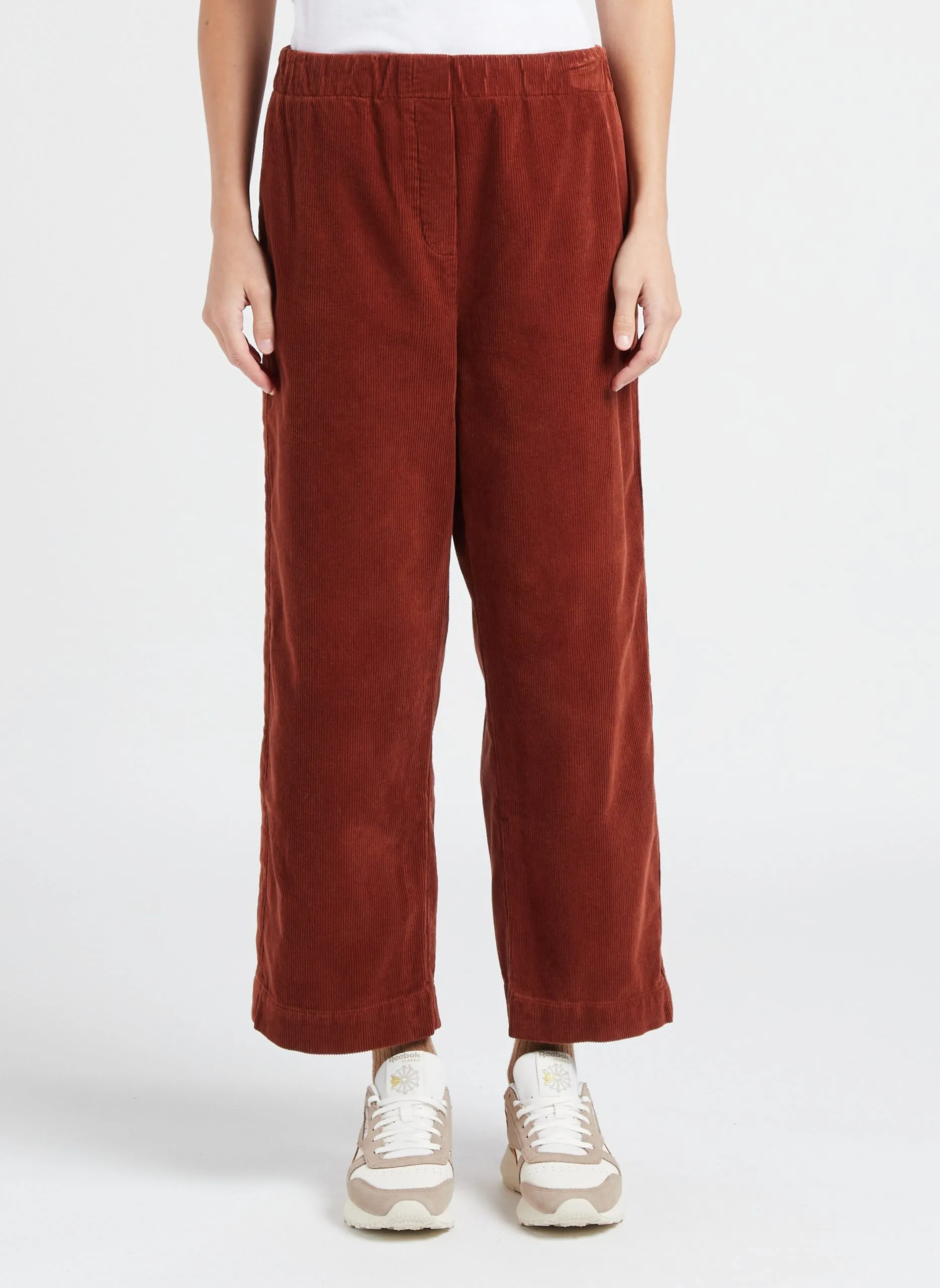 Pantalon droit en coton Marron PENNY