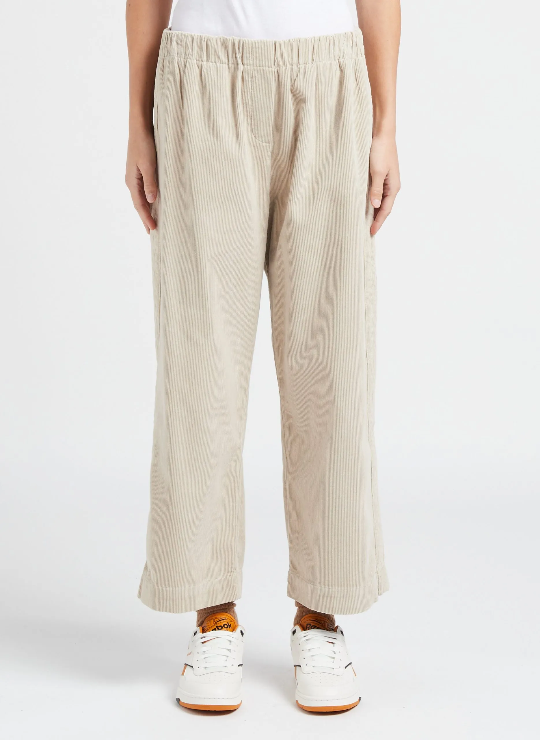 Pantalon droit en coton Beige PENNY