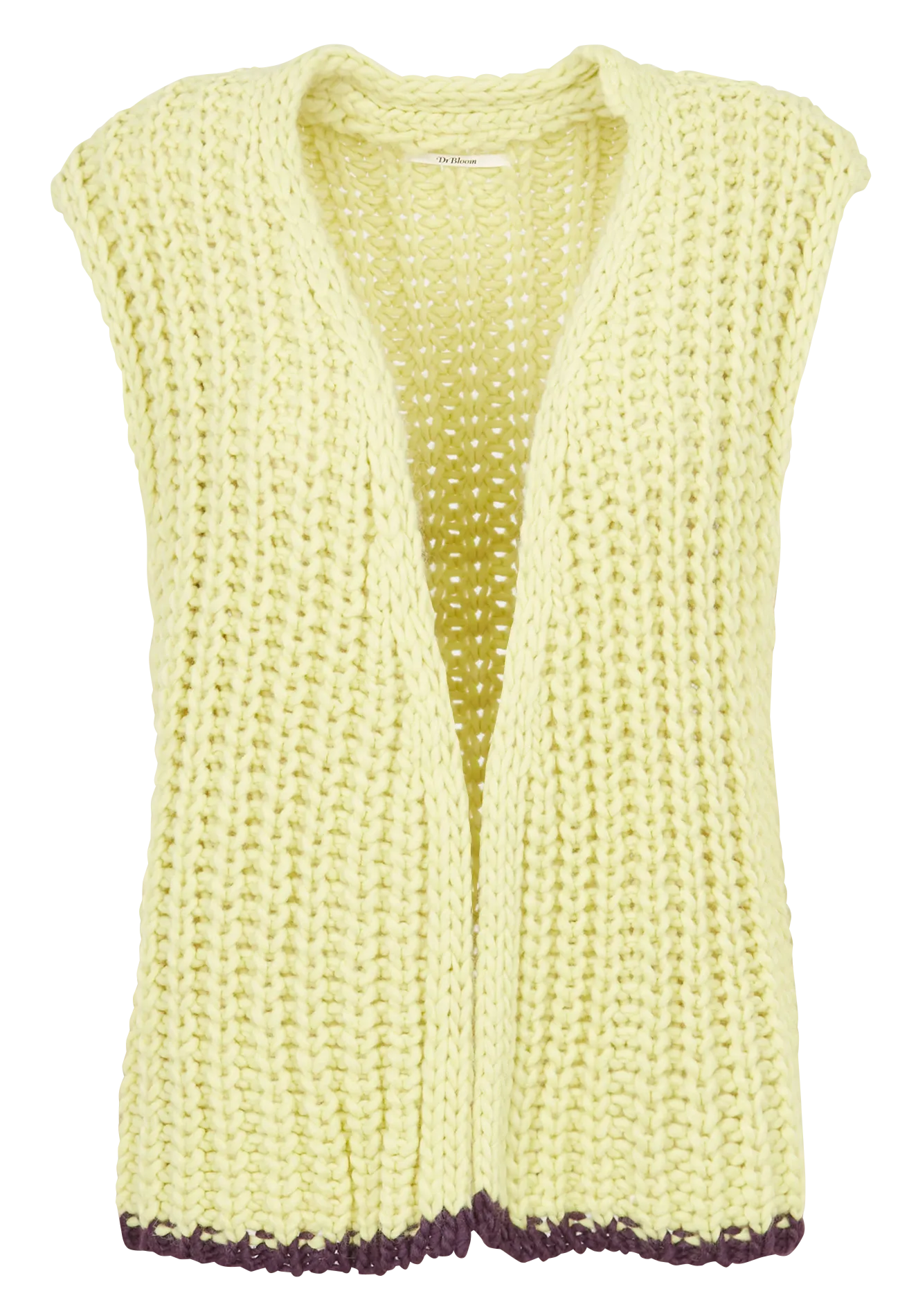 Gilet droit sans manches en maille Vert CABRIOLA