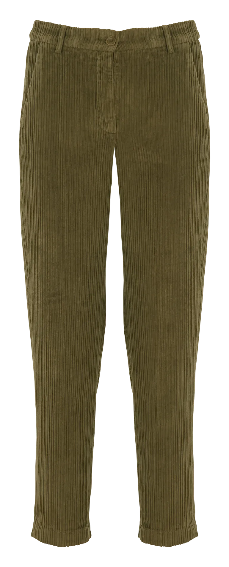 Pantalon droit en velours côtelé Vert PERFECT