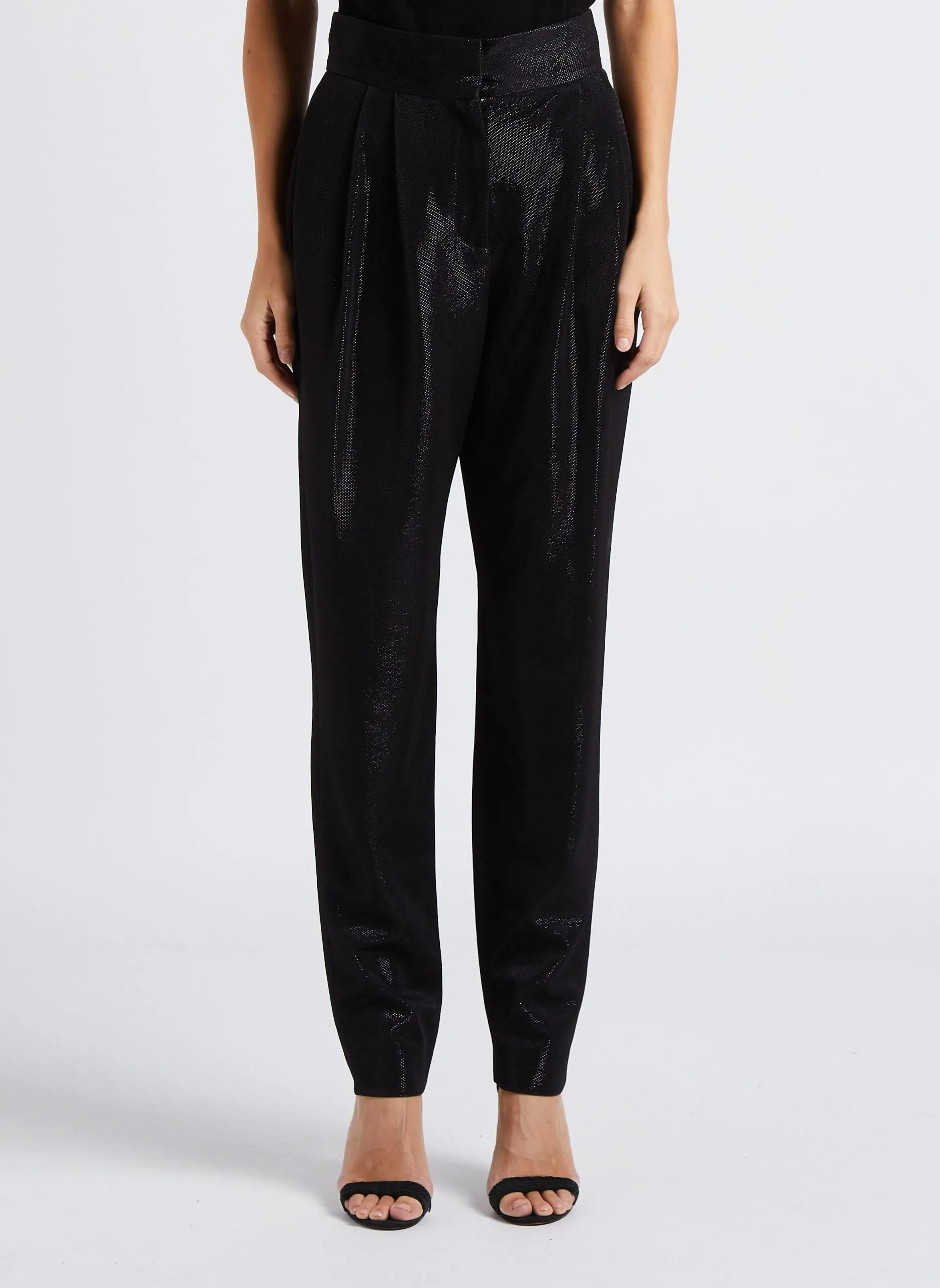 Pantalon de tailleur aspect brillant Noir MARONA