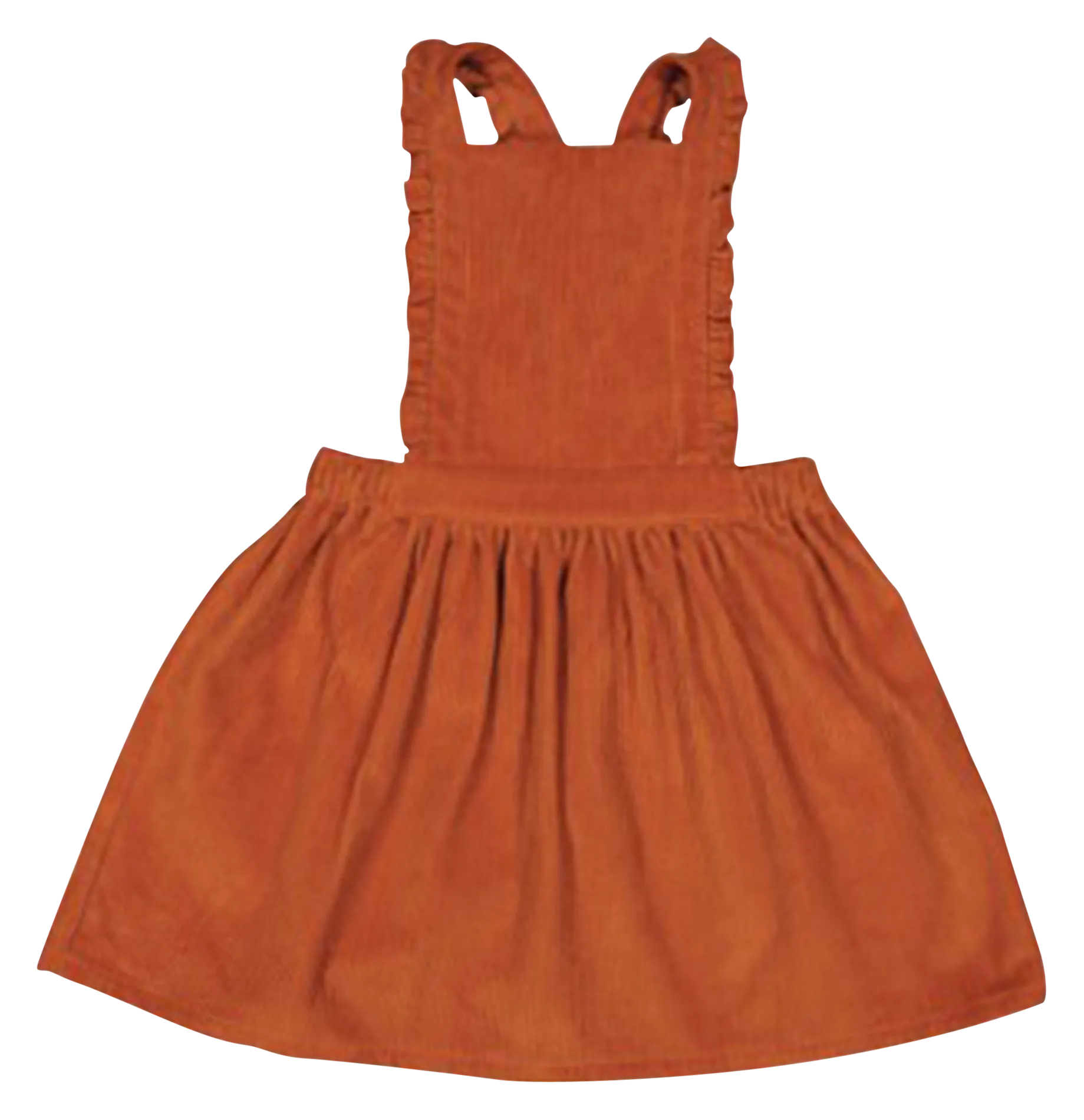 Robe tablier en velours de coton Orange CAMILLE