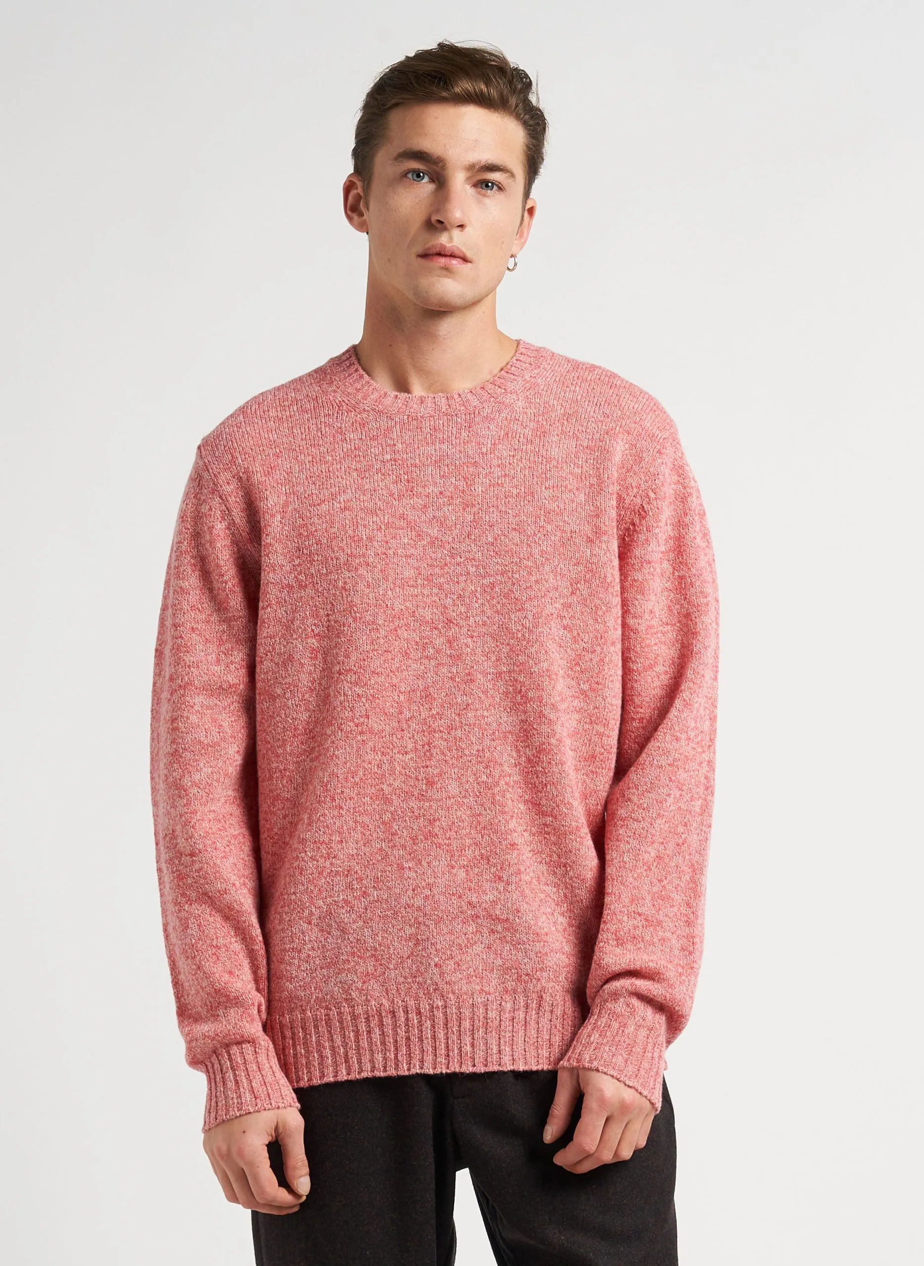 Pull col rond en laine Rose SHETLAND