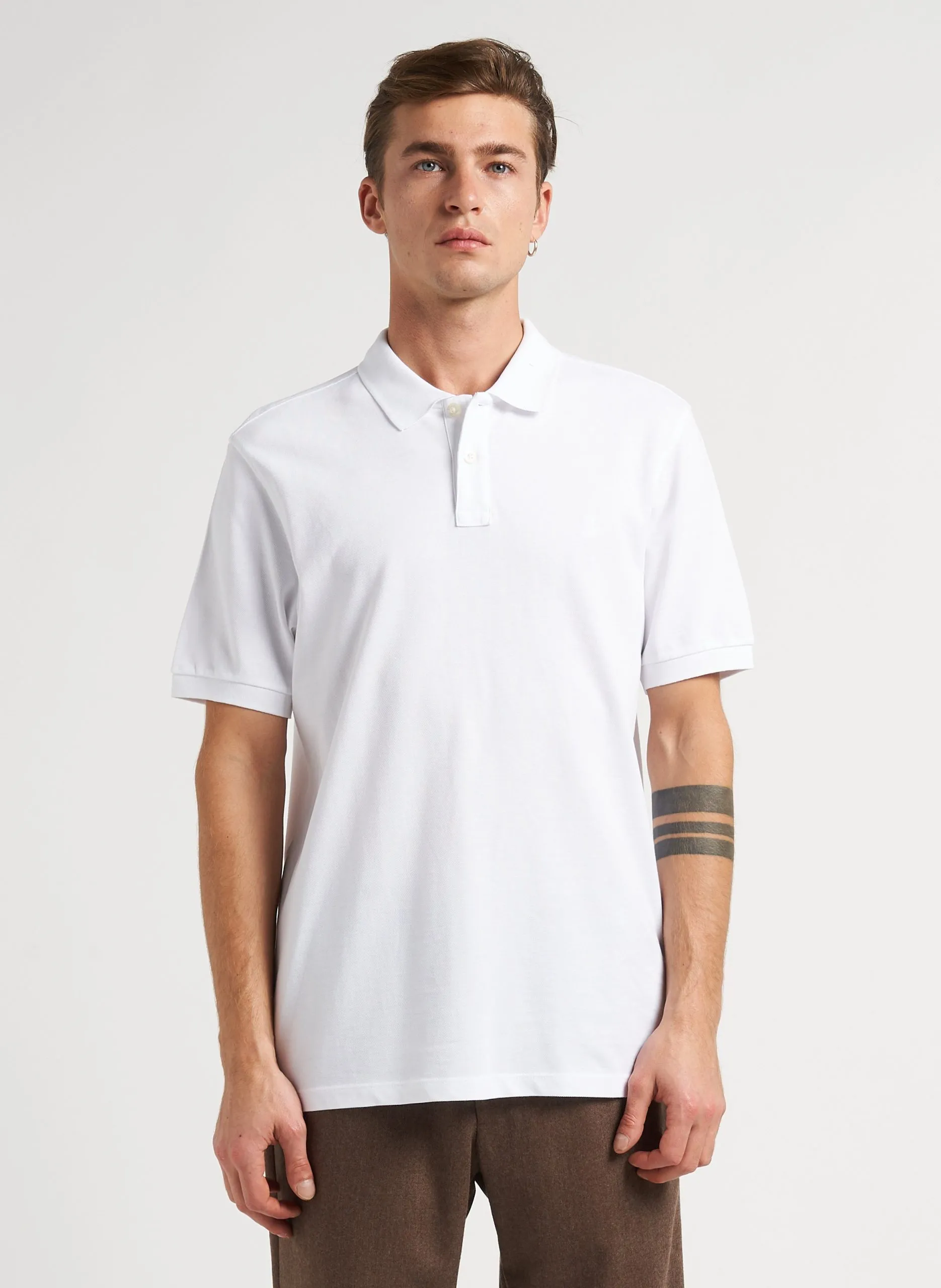 Polo regular-fit en coton bio Blanc