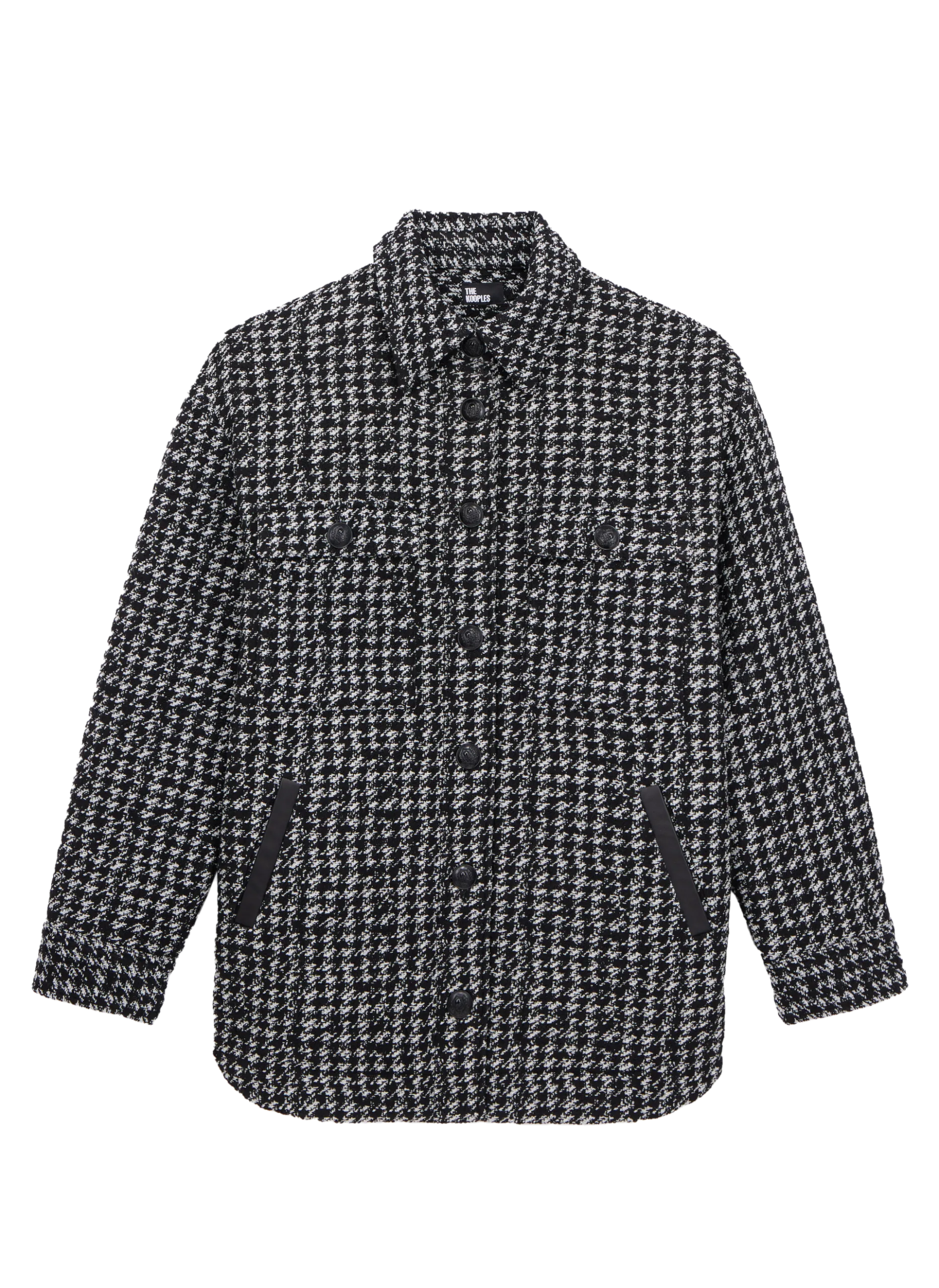 Surchemise col classique en tweed Noir