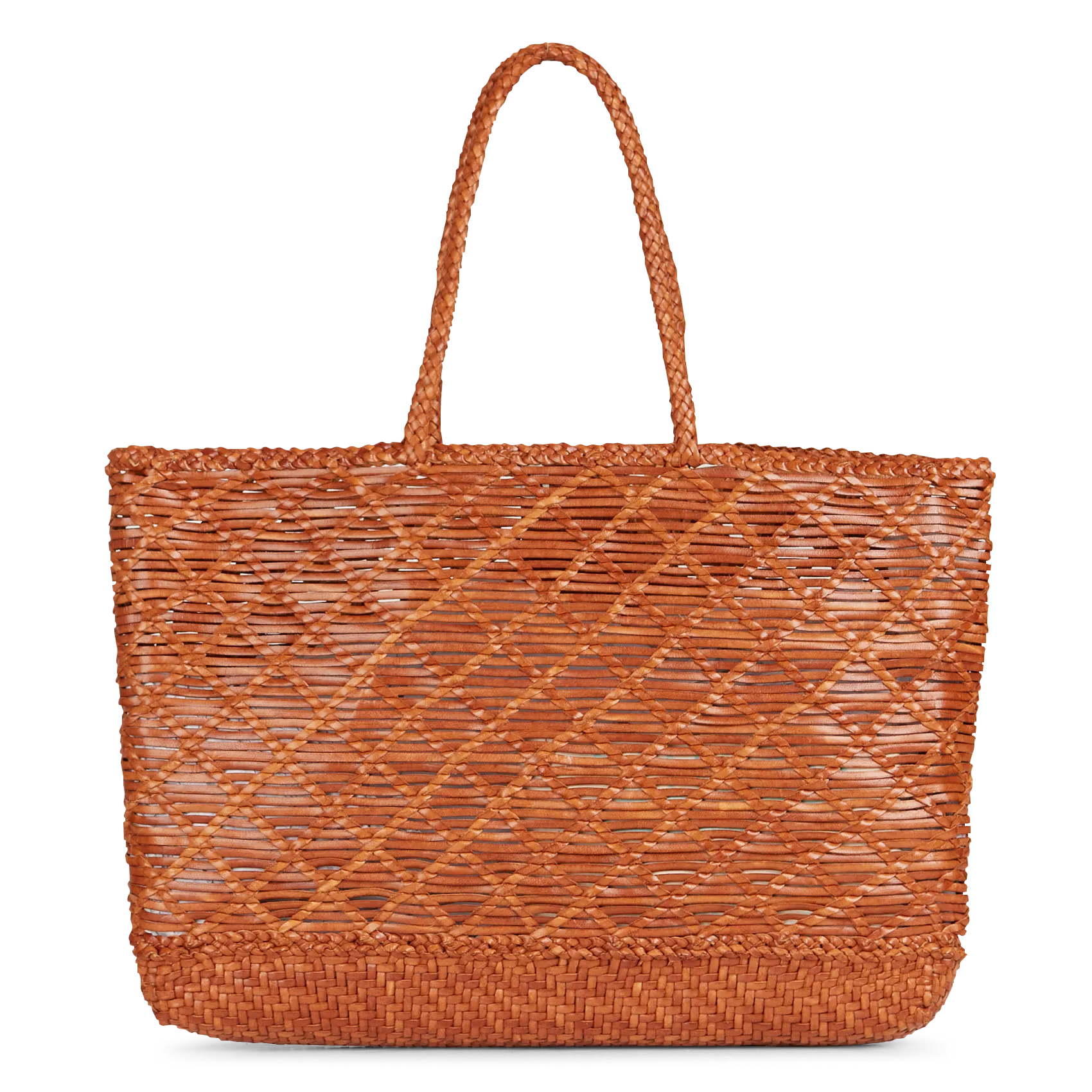 Panier tissé en cuir Marron EW CORSO