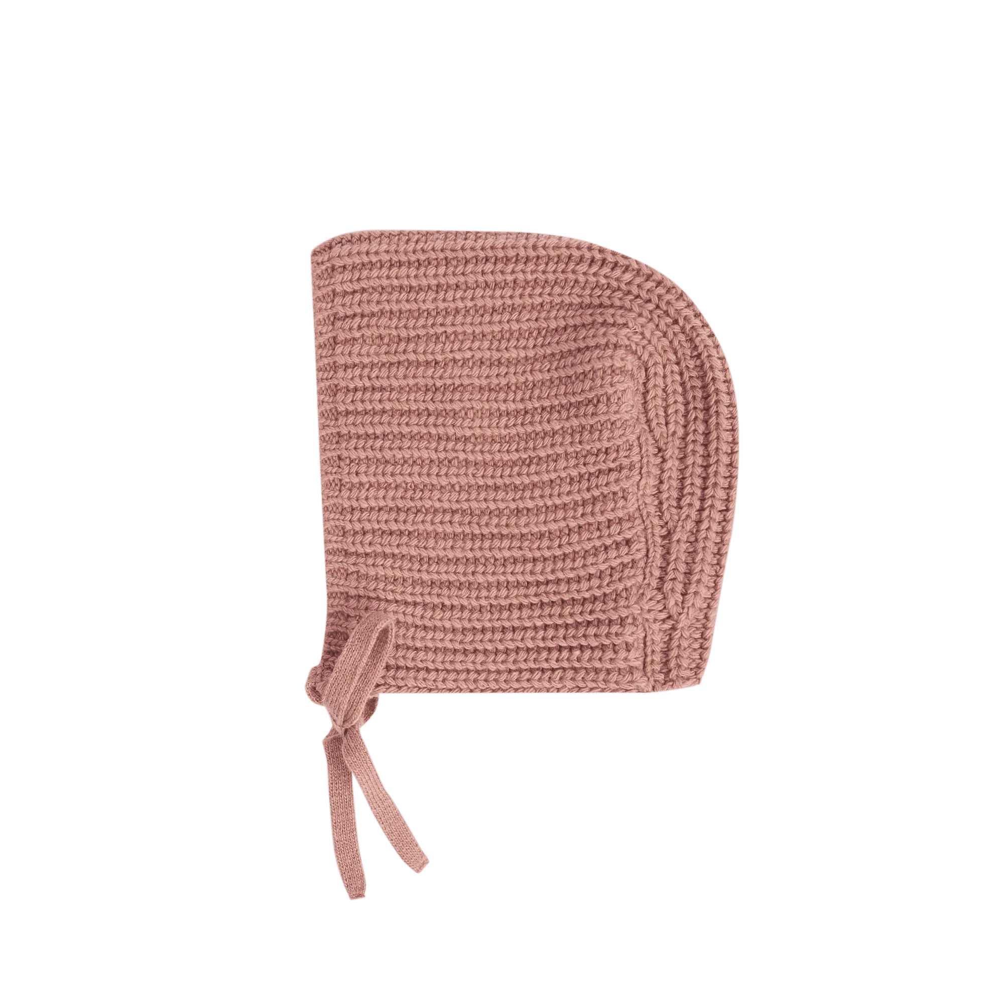 Cagoule côtelée en laine mélangée Rose