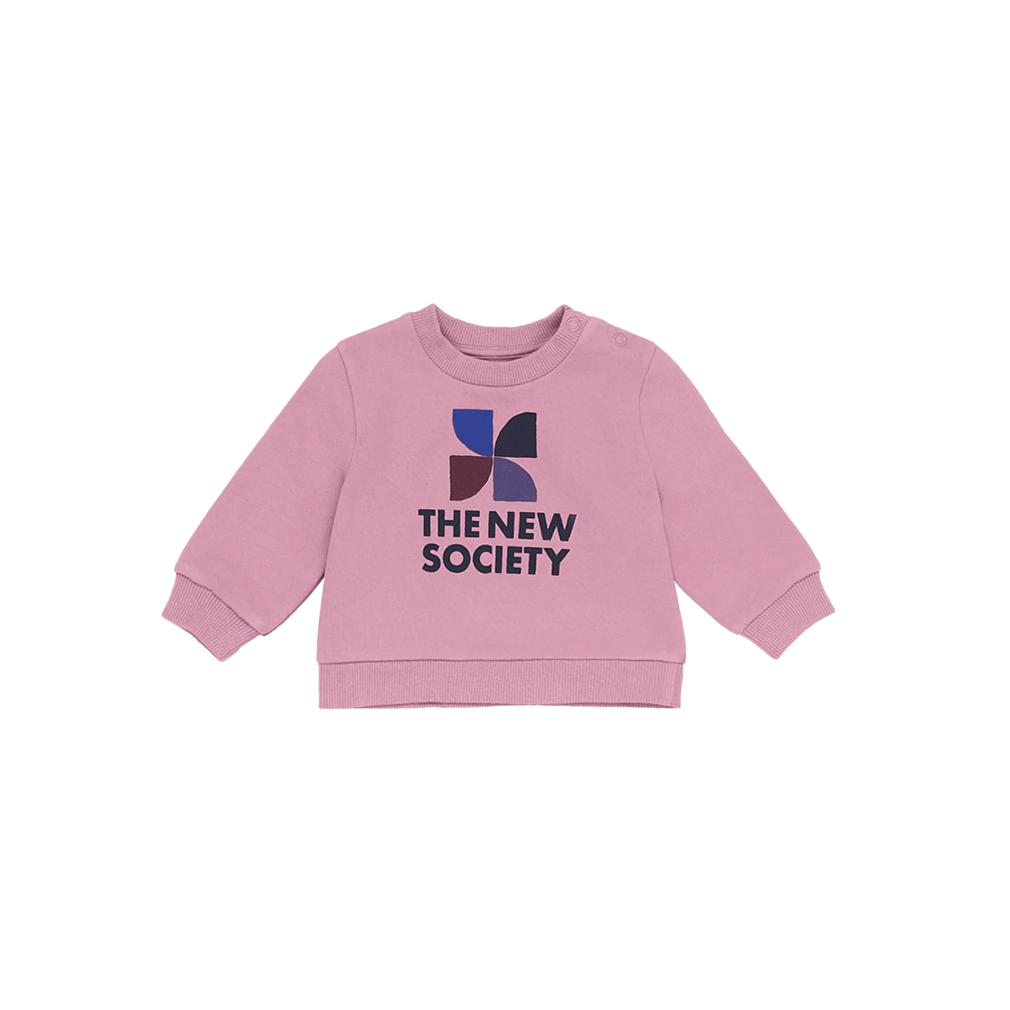 Sweat ample col rond en coton sérigraphié Rose AMARA