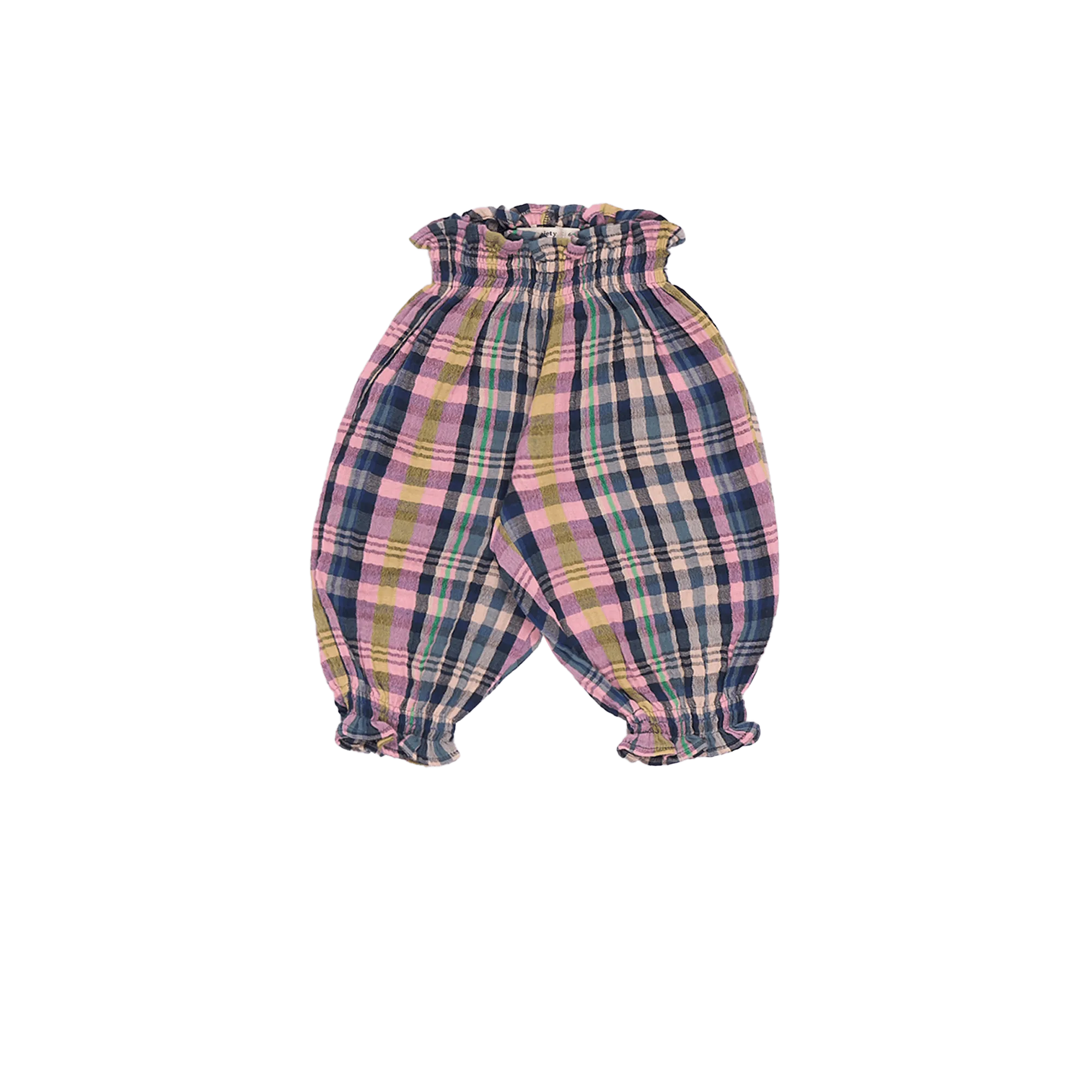 Pantalon ballon à carreaux en coton Multicolore RICARDA