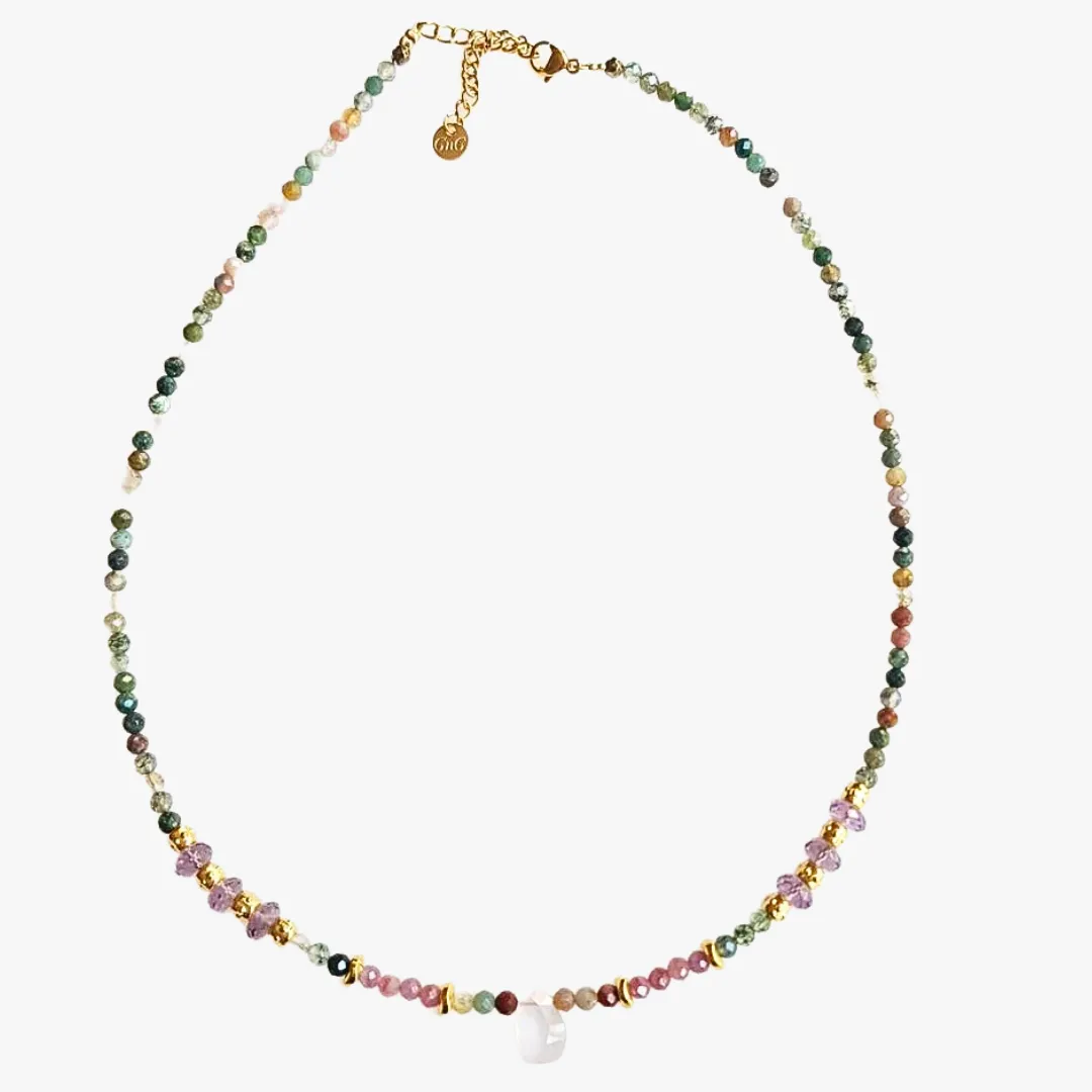 Collier agate indienne Vert CHADNA