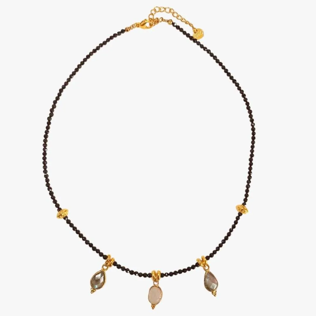 Collier spinelle Noir CLIFF