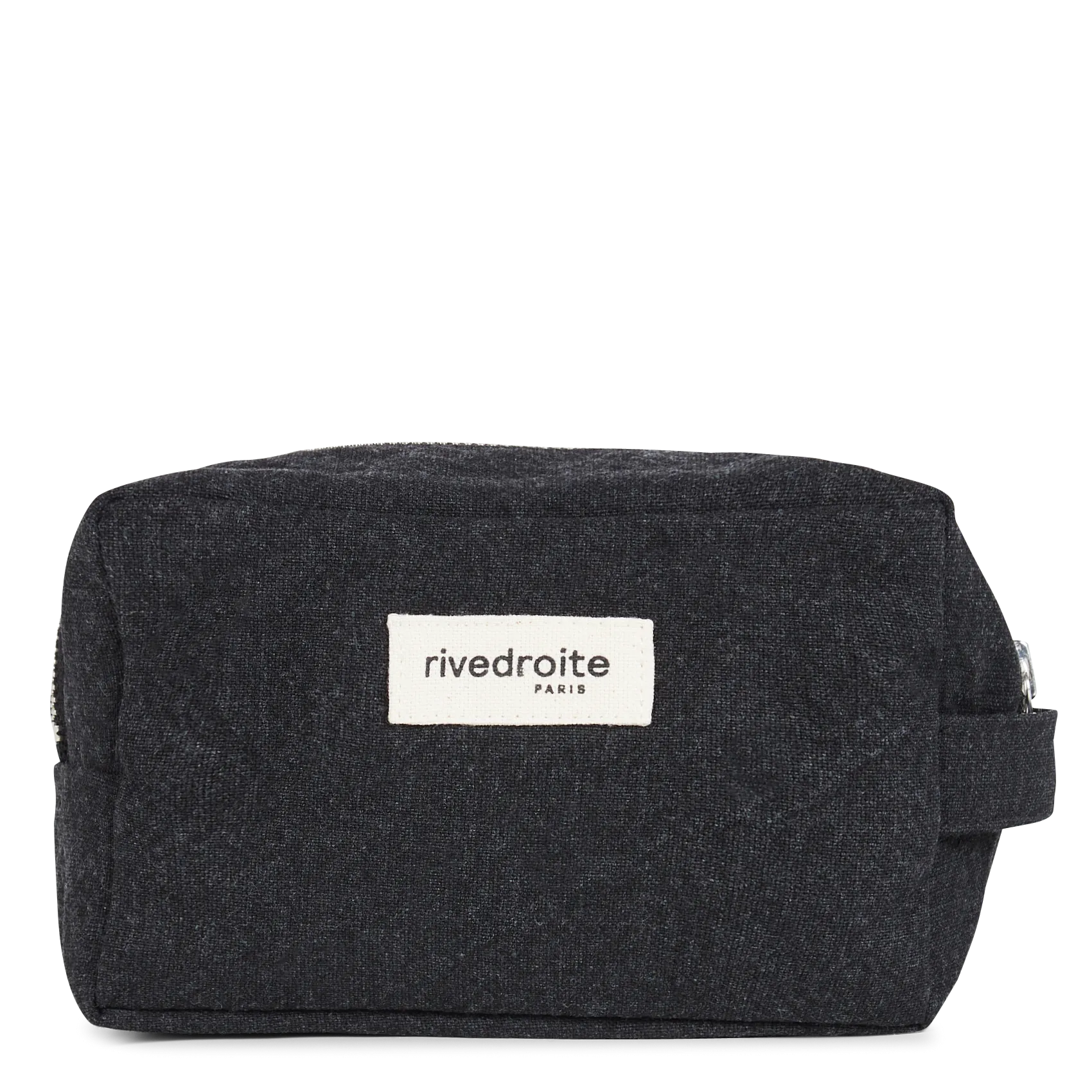 Trousse de maquillage imprimée en coton recyclé Noir TOURNELLES