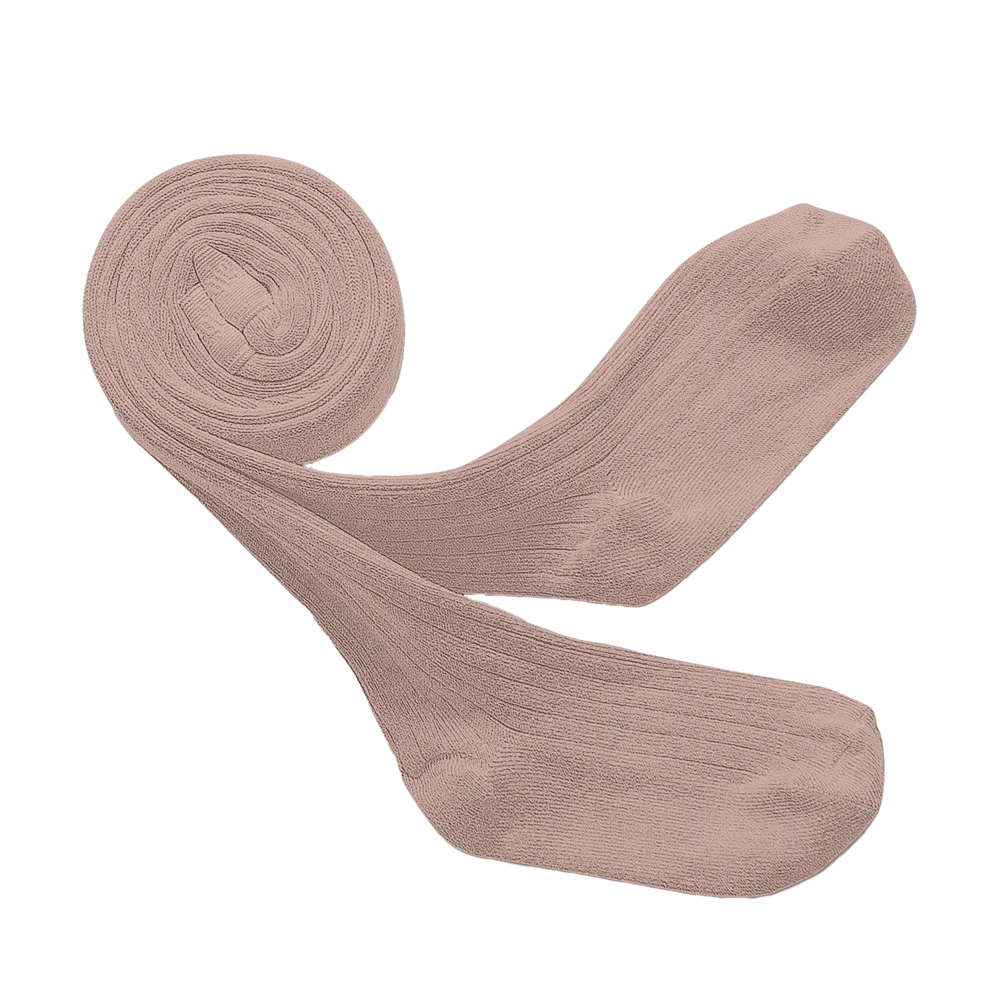 Collants côtelés en coton mélangé Rose LOUISE