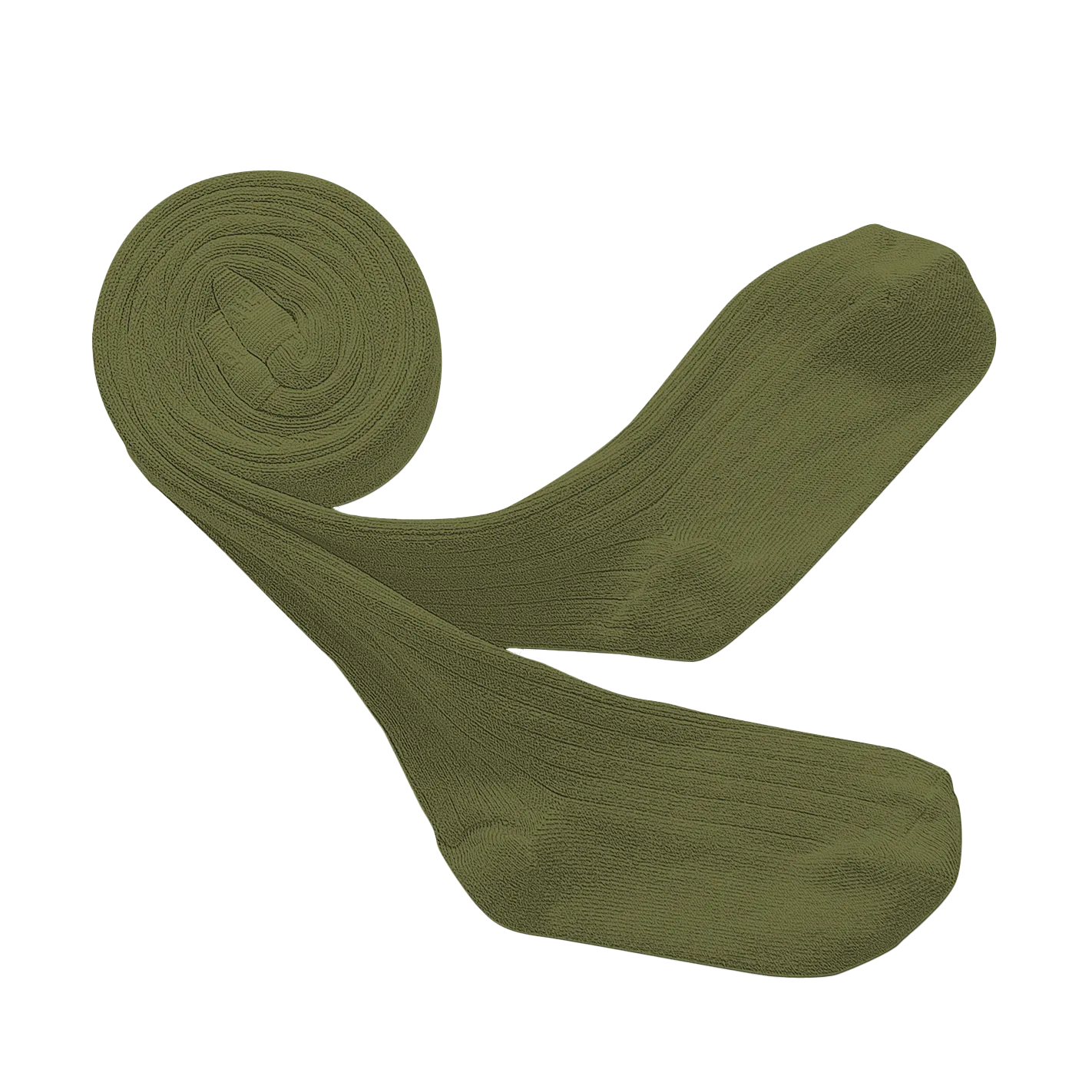 Collants côtelés en coton mélangé Vert LOUISE