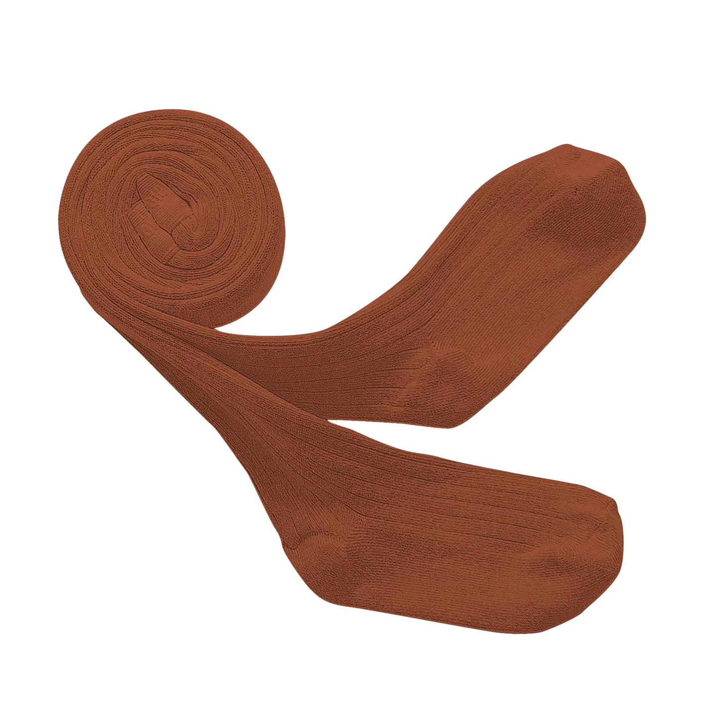 Collants côtelés en coton mélangé Marron LOUISE