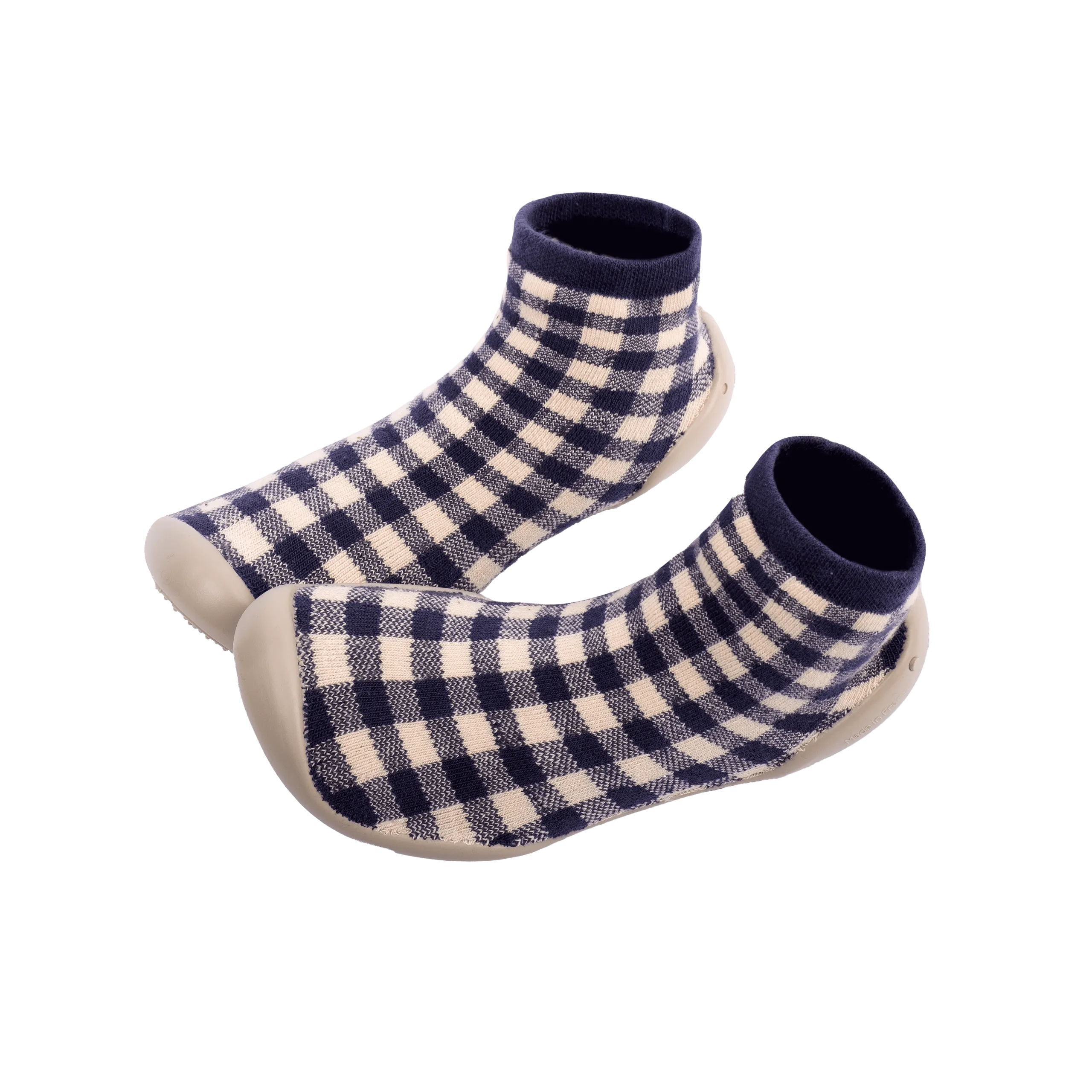 Chaussons-chaussettes en coton mélangé Multicolore VICHY