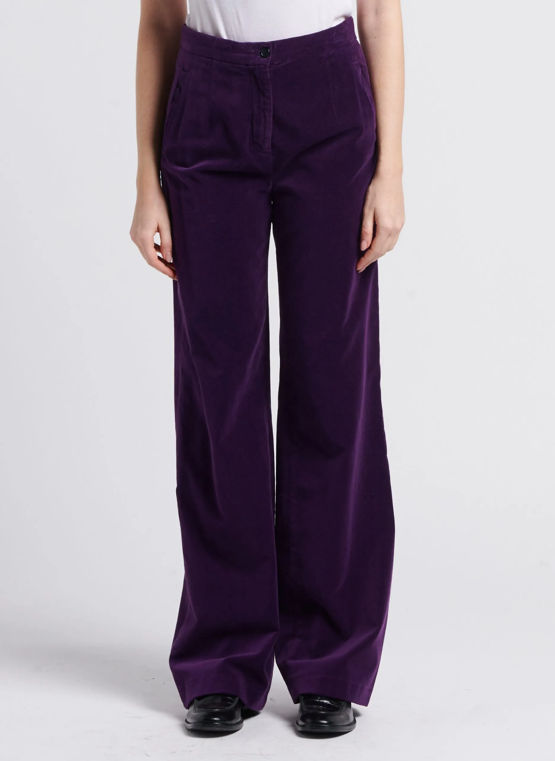 Pantalon large en coton Violet RIGA