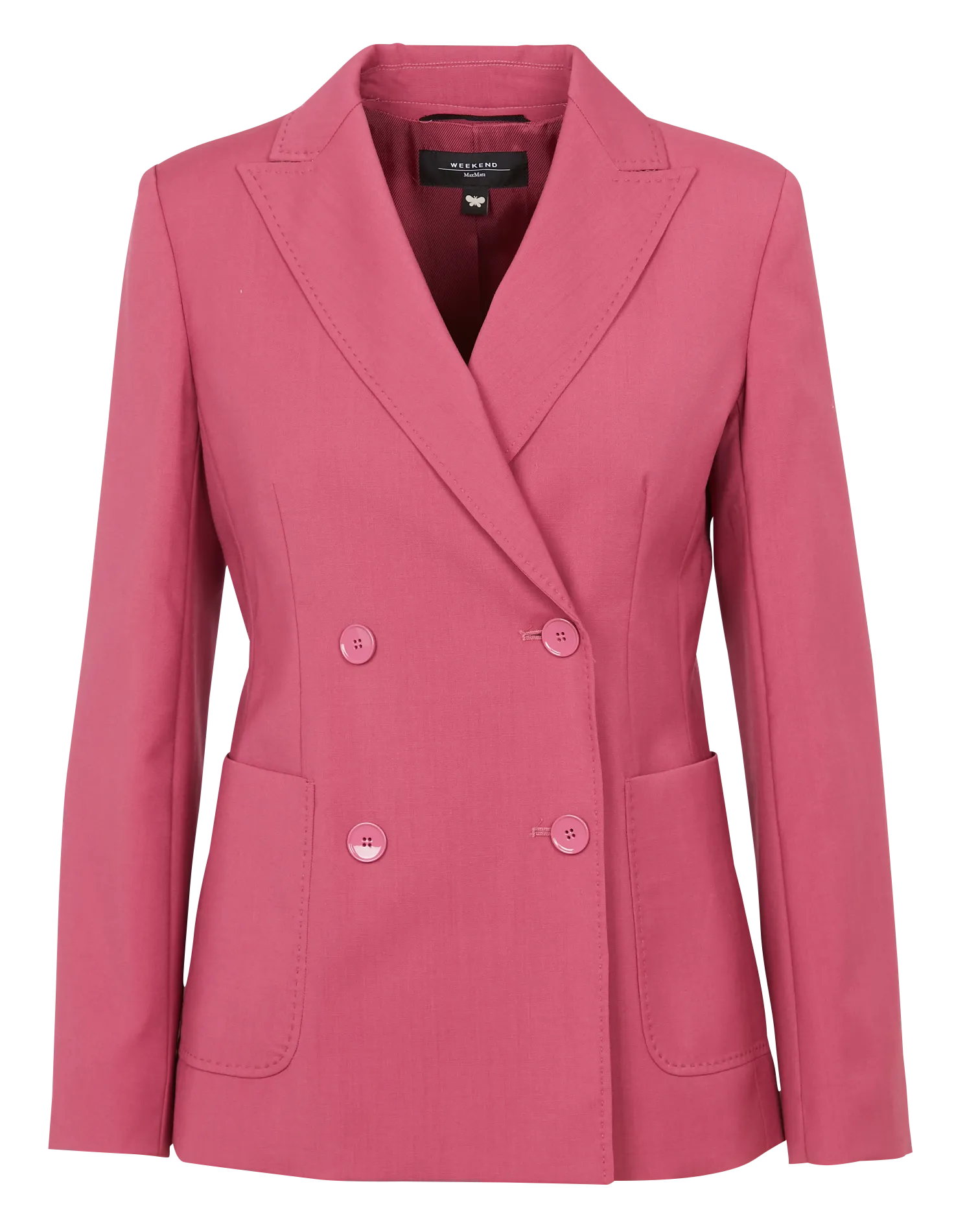 Blazer droit col tailleur en laine Rose NERVOSO