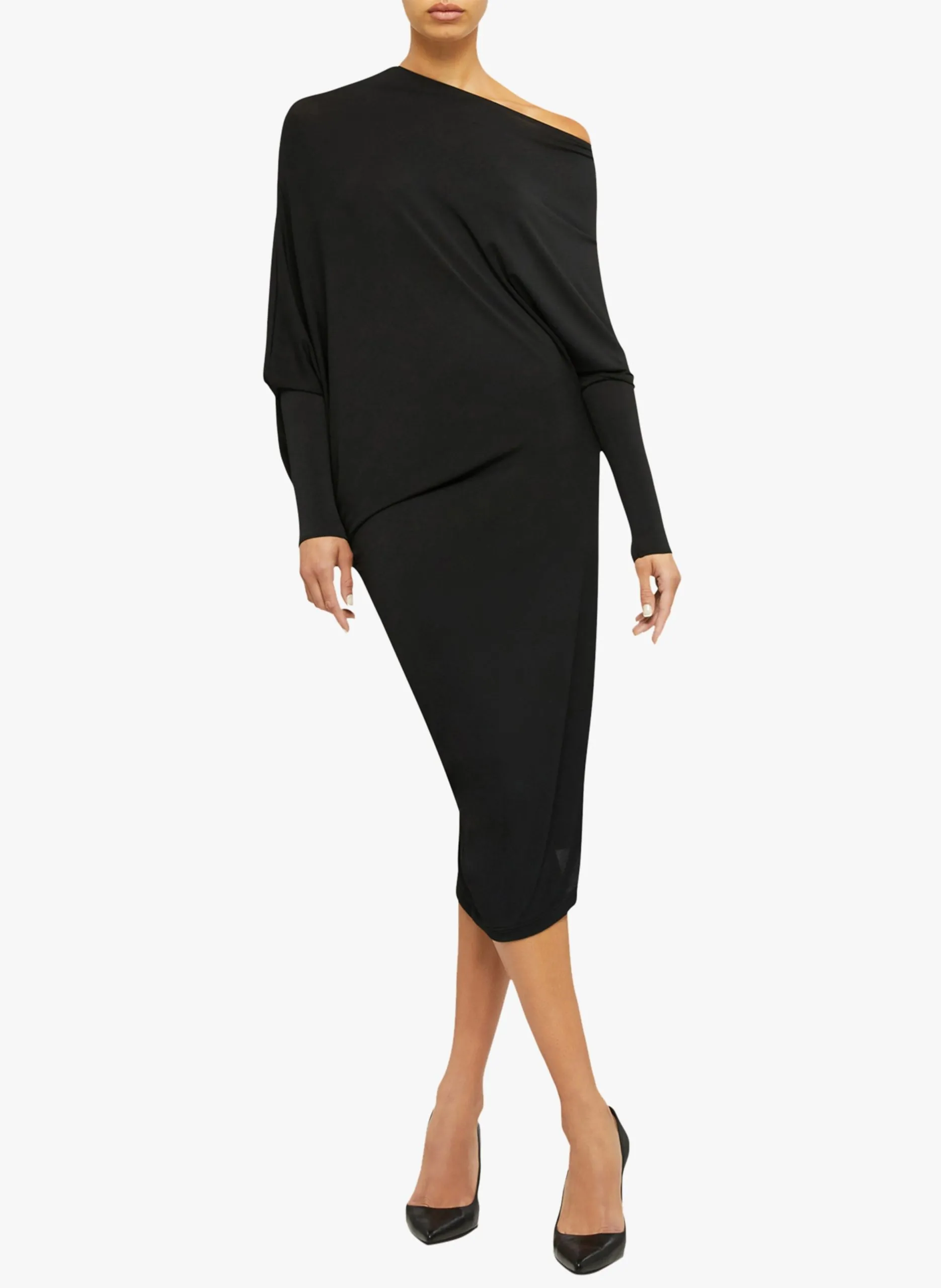 Robe midi asymétrique Noir