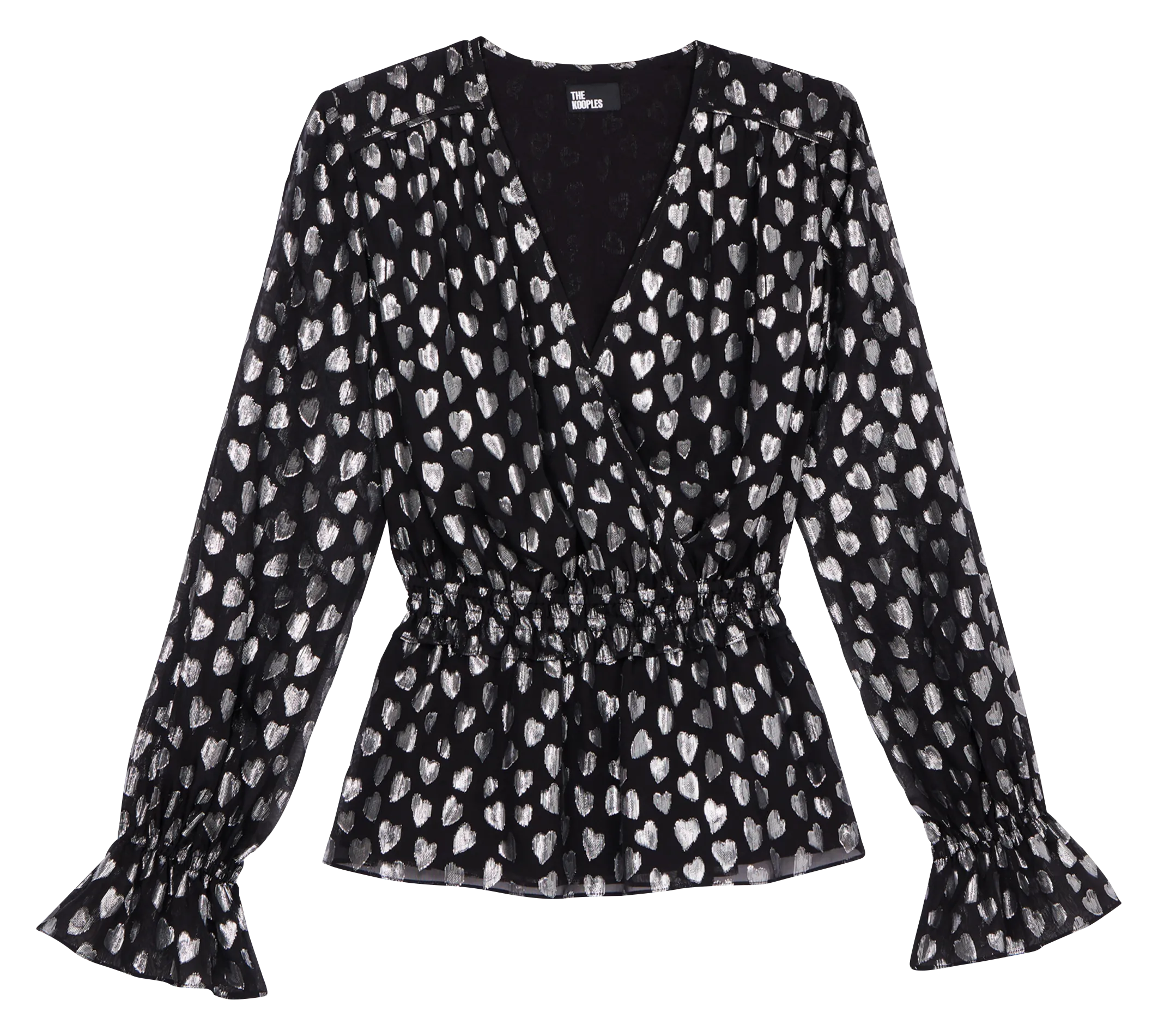 Top col V imprimé Gris