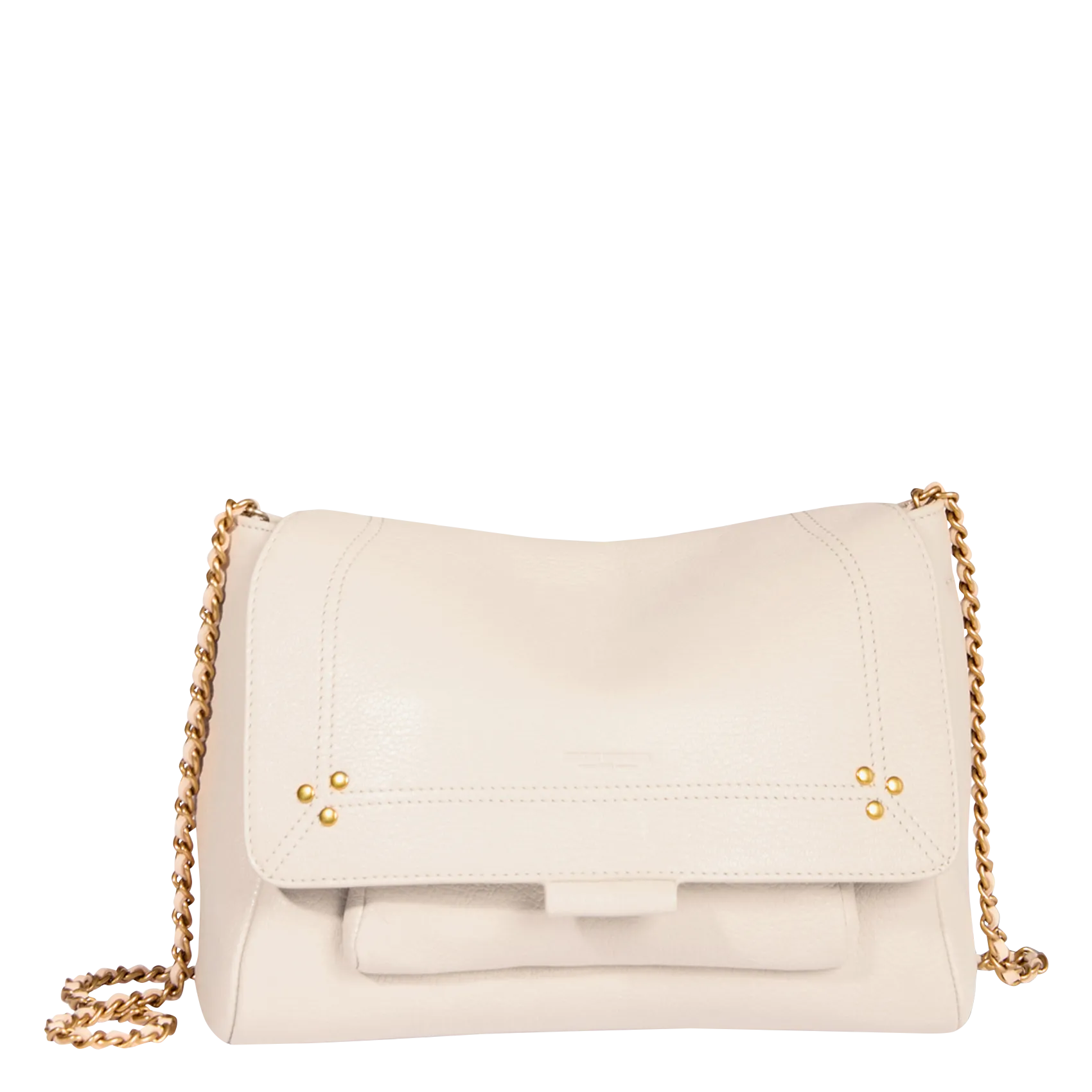 Sac besace en cuir Beige LULU M