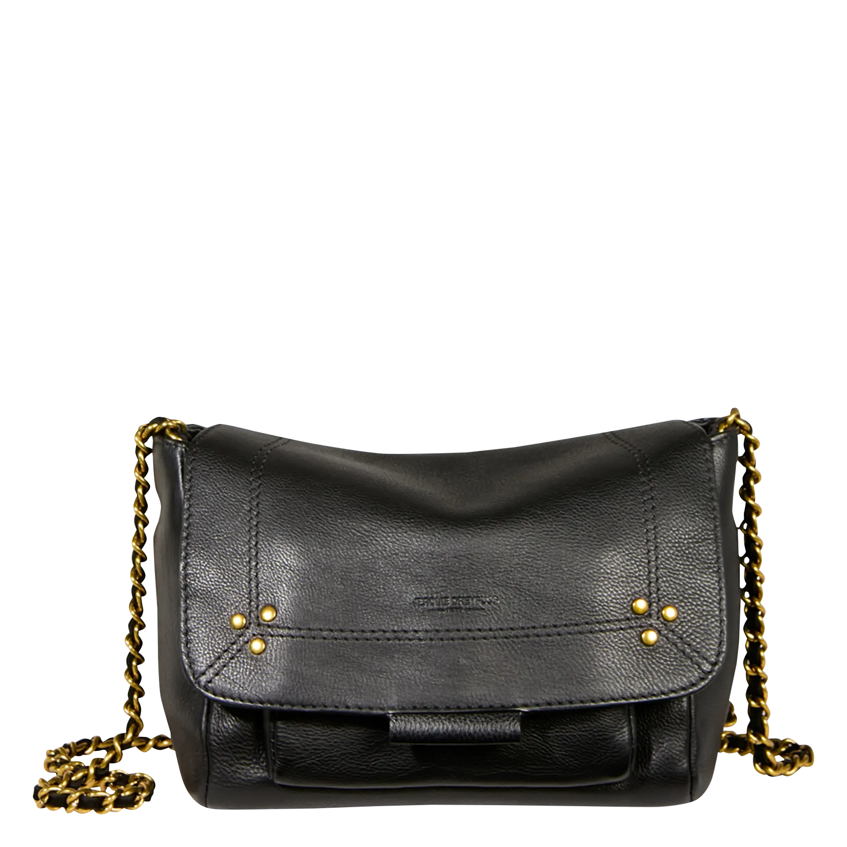 Mini sac porté épaule en cuir Noir LULU S