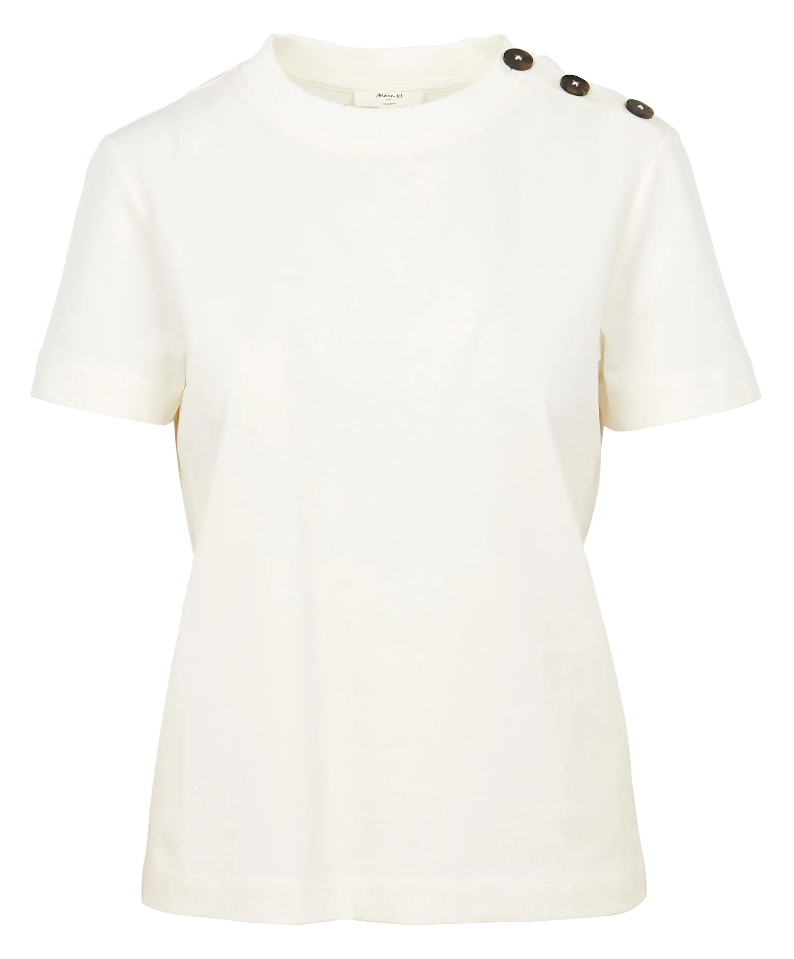 Tee-shirt col rond en coton Beige DAMIEN