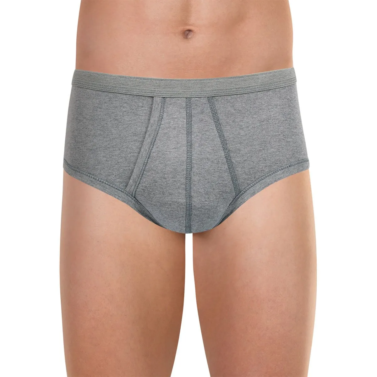 Slip taille haute ouvert pur coton premium eminence Gris