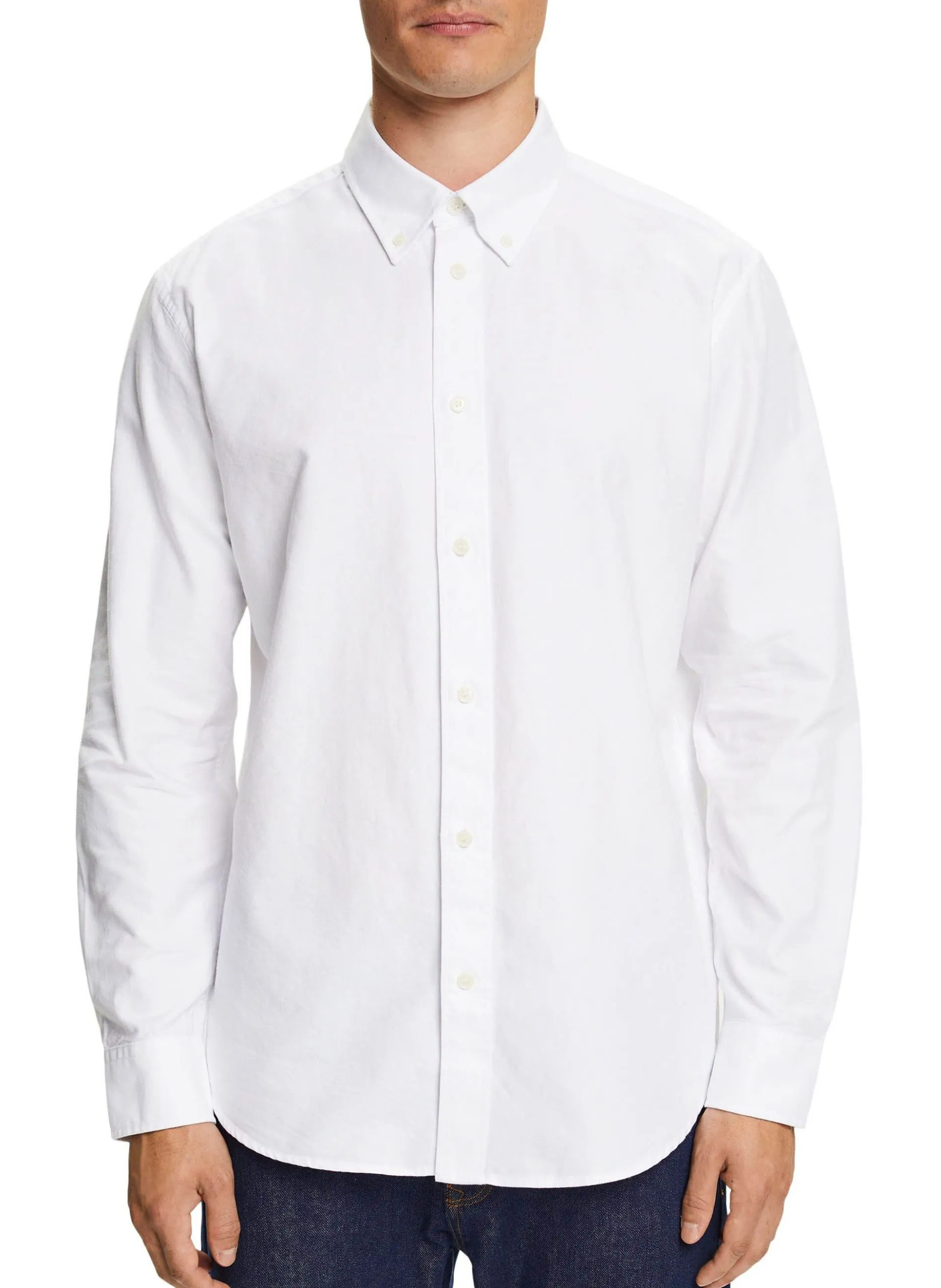 Chemise col américain en coton Blanc