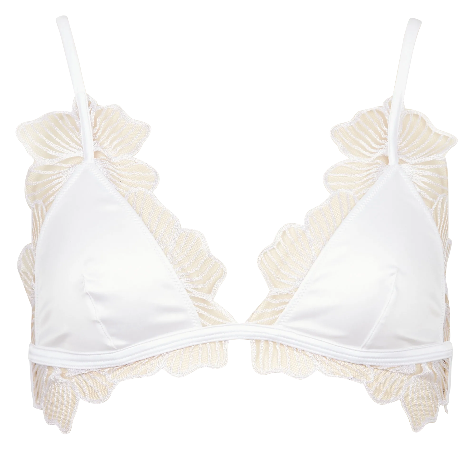 Soutien-gorge triangle brodé Blanc GABRIELLE