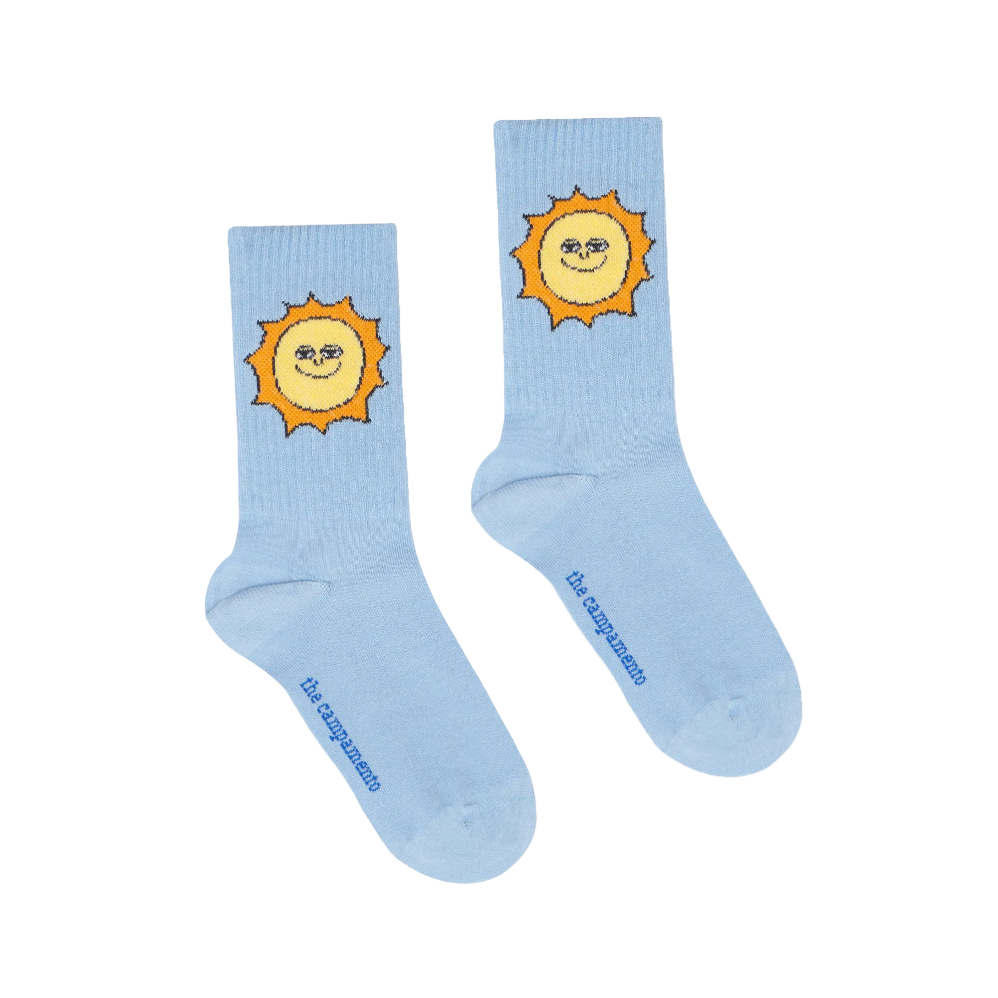 Chaussettes à imprimé soleil en coton mélangé Bleu