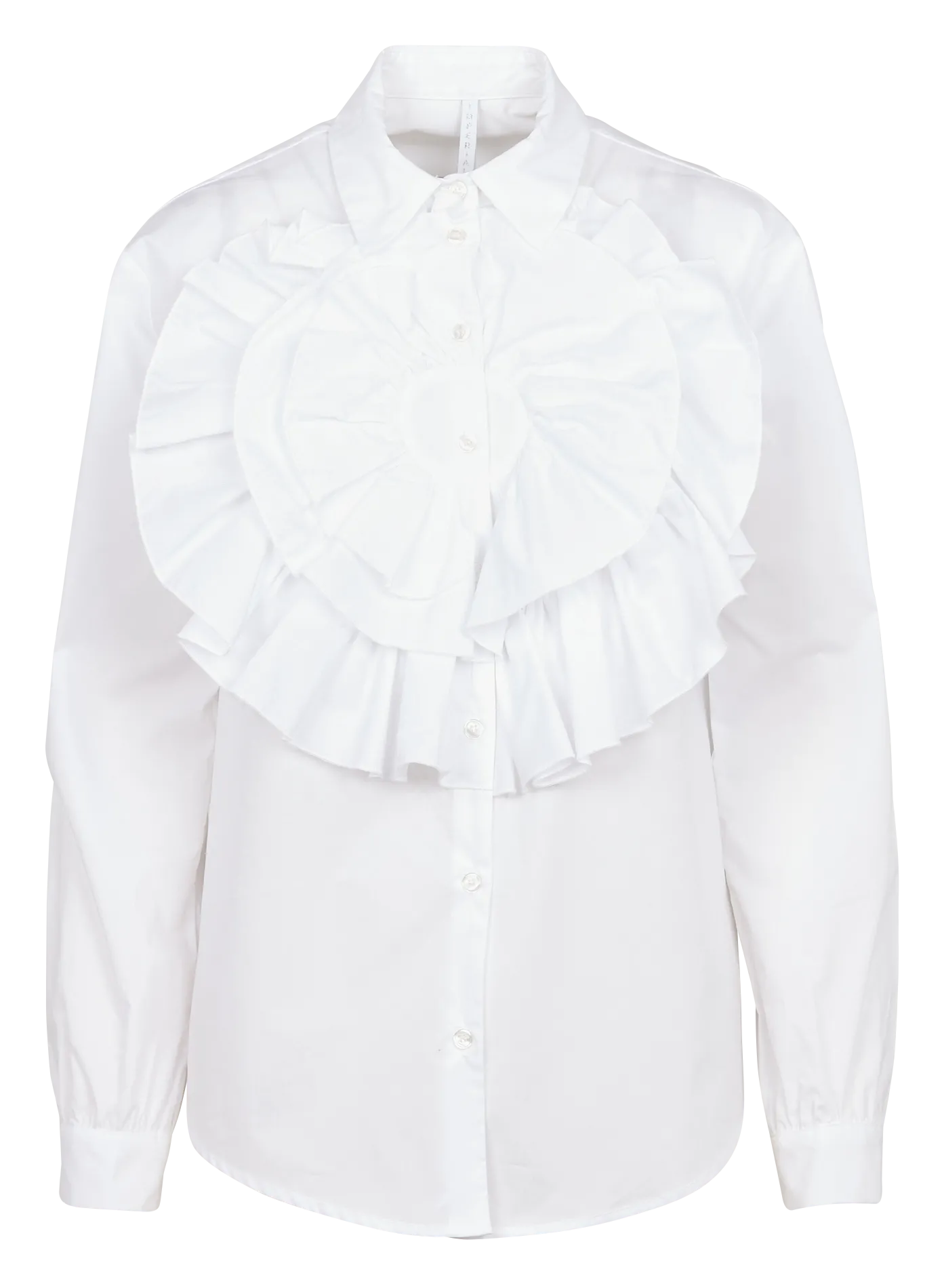 Chemise à col jabot Blanc