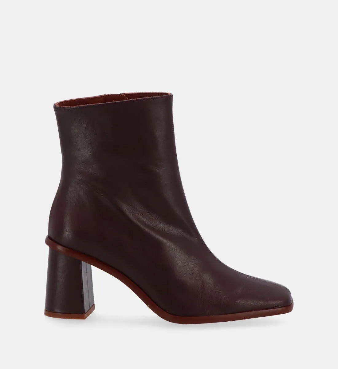 Bottines à talon en cuir Rouge WEST